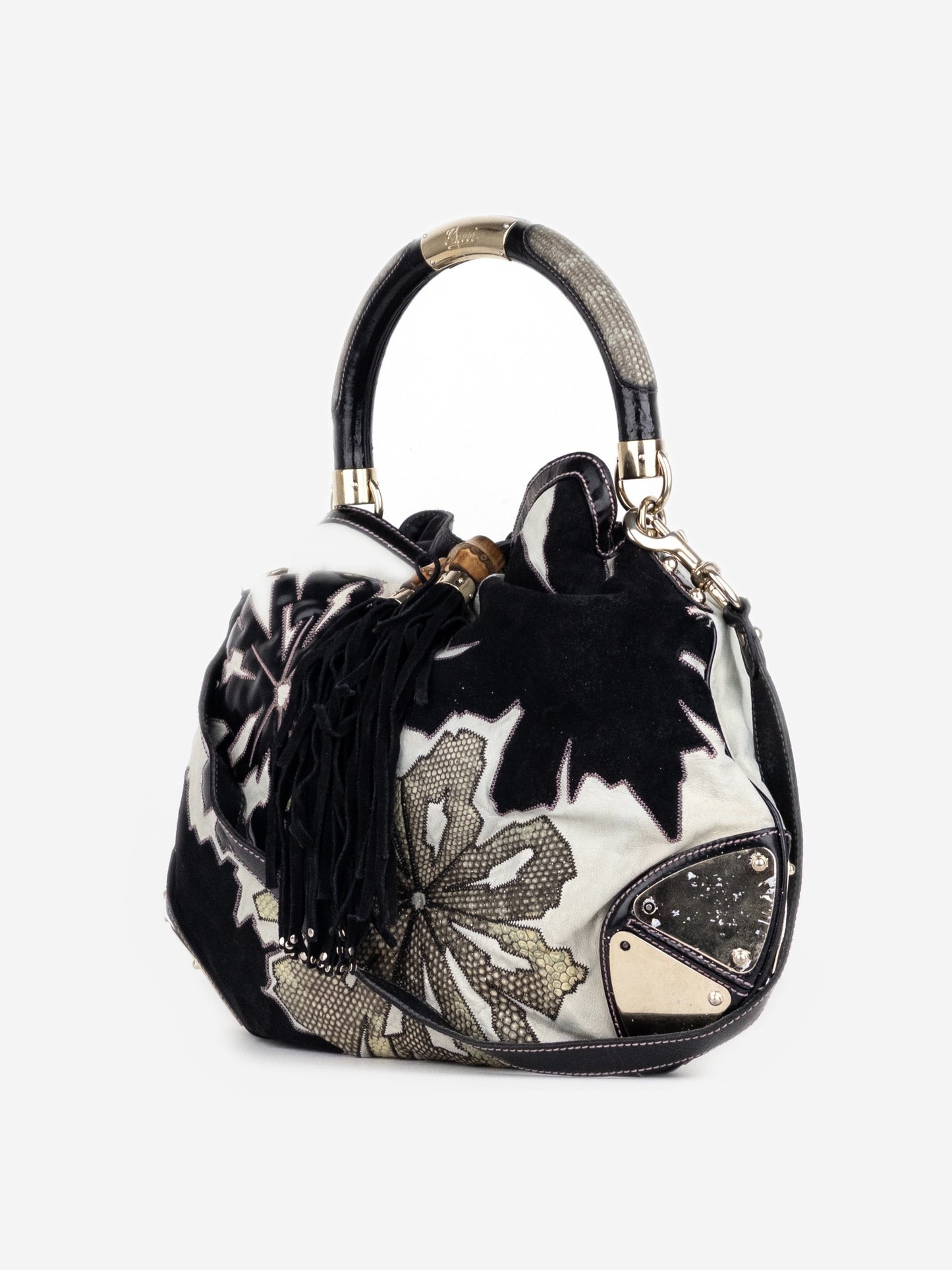 Gucci by Tom Ford 2000s Babouska Floral Patchwork ‘Indy’ Hobo Shoulder Bag