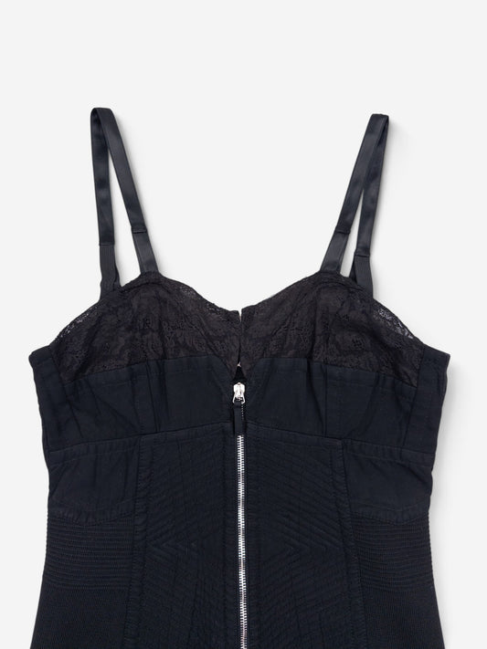 Jean Paul Gaultier 90s Madonna Corset Lace Mini Dress – bust and zipper detail