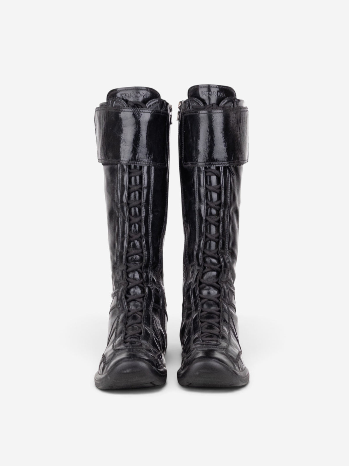 Prada 2000s Americas Cup Sneaker Boots – angled view