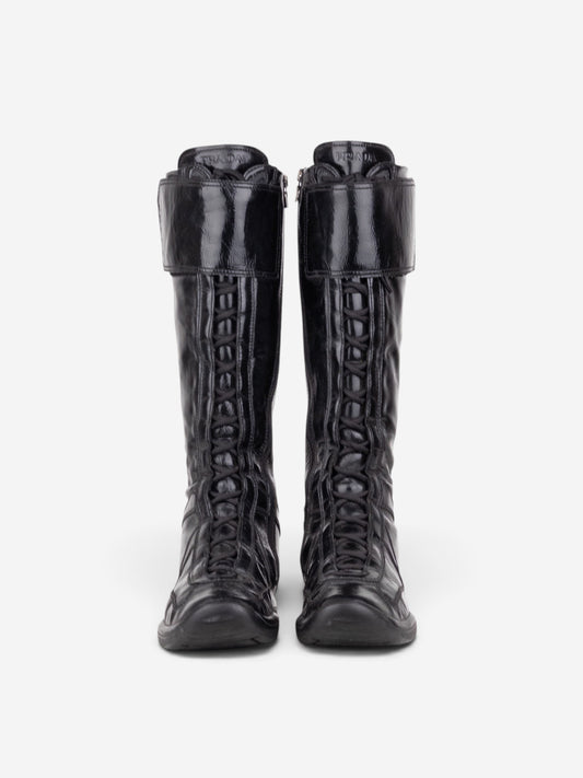 Prada 2000s Americas Cup Sneaker Boots – angled view