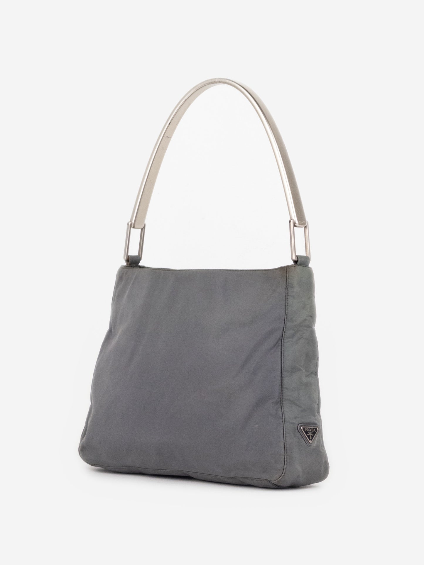 Prada AW98 Vitello Metallo Metal Handle Shoulder Bag