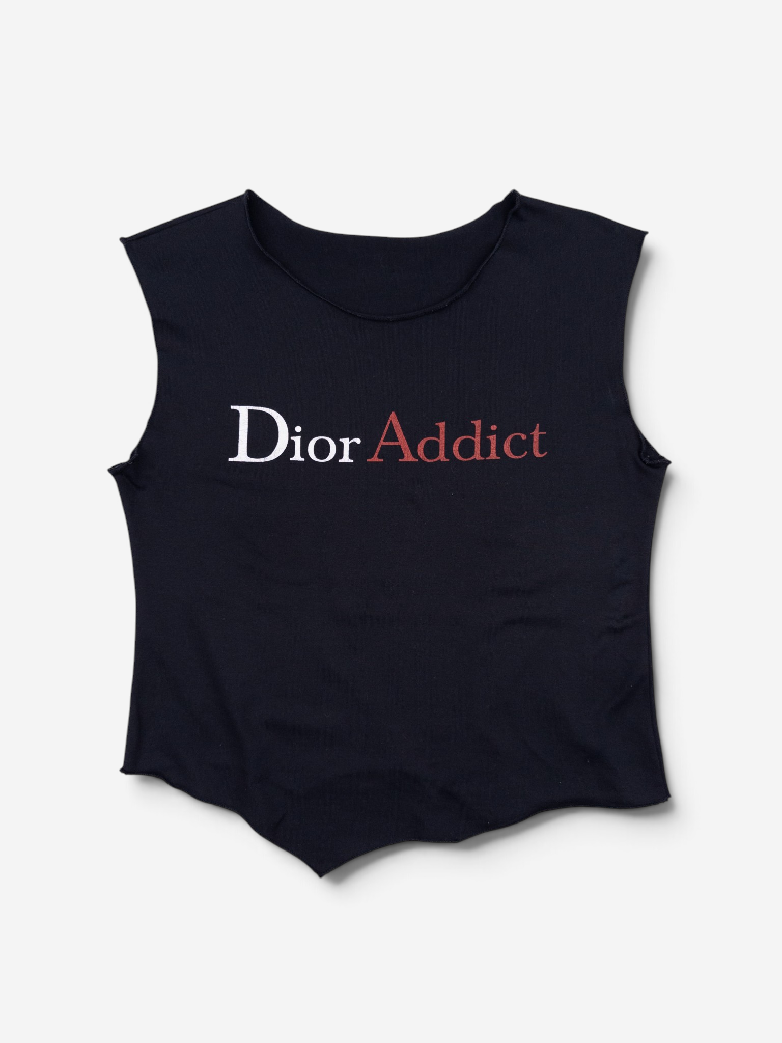 Dior by Galliano 2000s 'Dior Addict' Cut Off Tank Top – front view