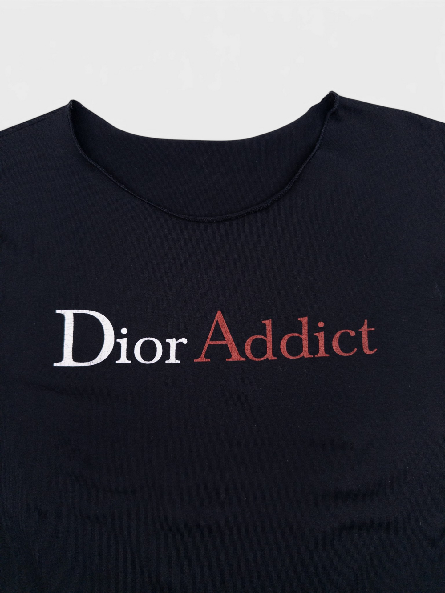 Dior by Galliano 2000s 'Dior Addict' Cut Off Tank Top – print detail