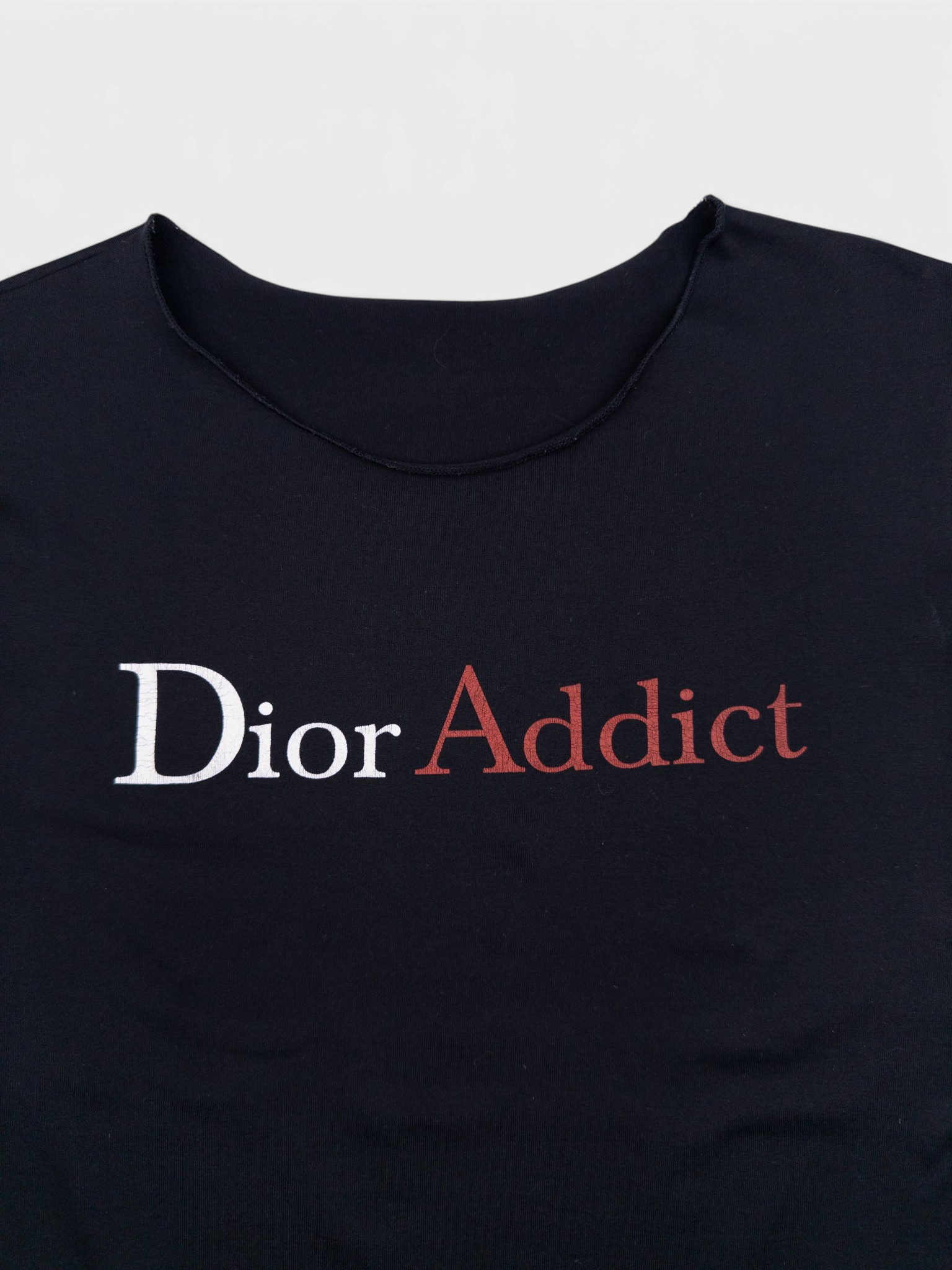 Dior by Galliano 2000s 'Dior Addict' Cut Off Tank Top – print detail