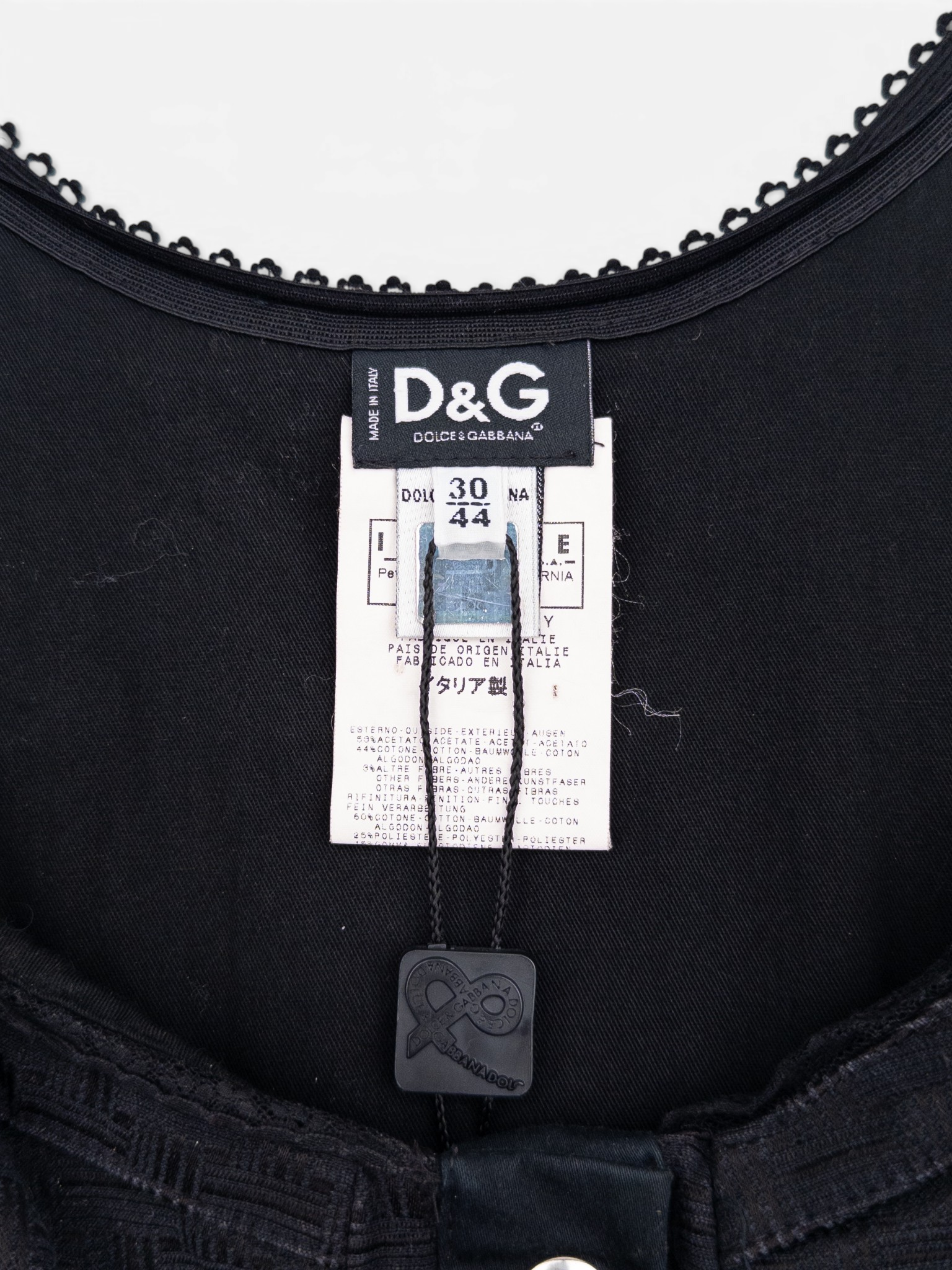 Dolce & Gabbana SS03 Bondage Corset Bustier – brand and size label