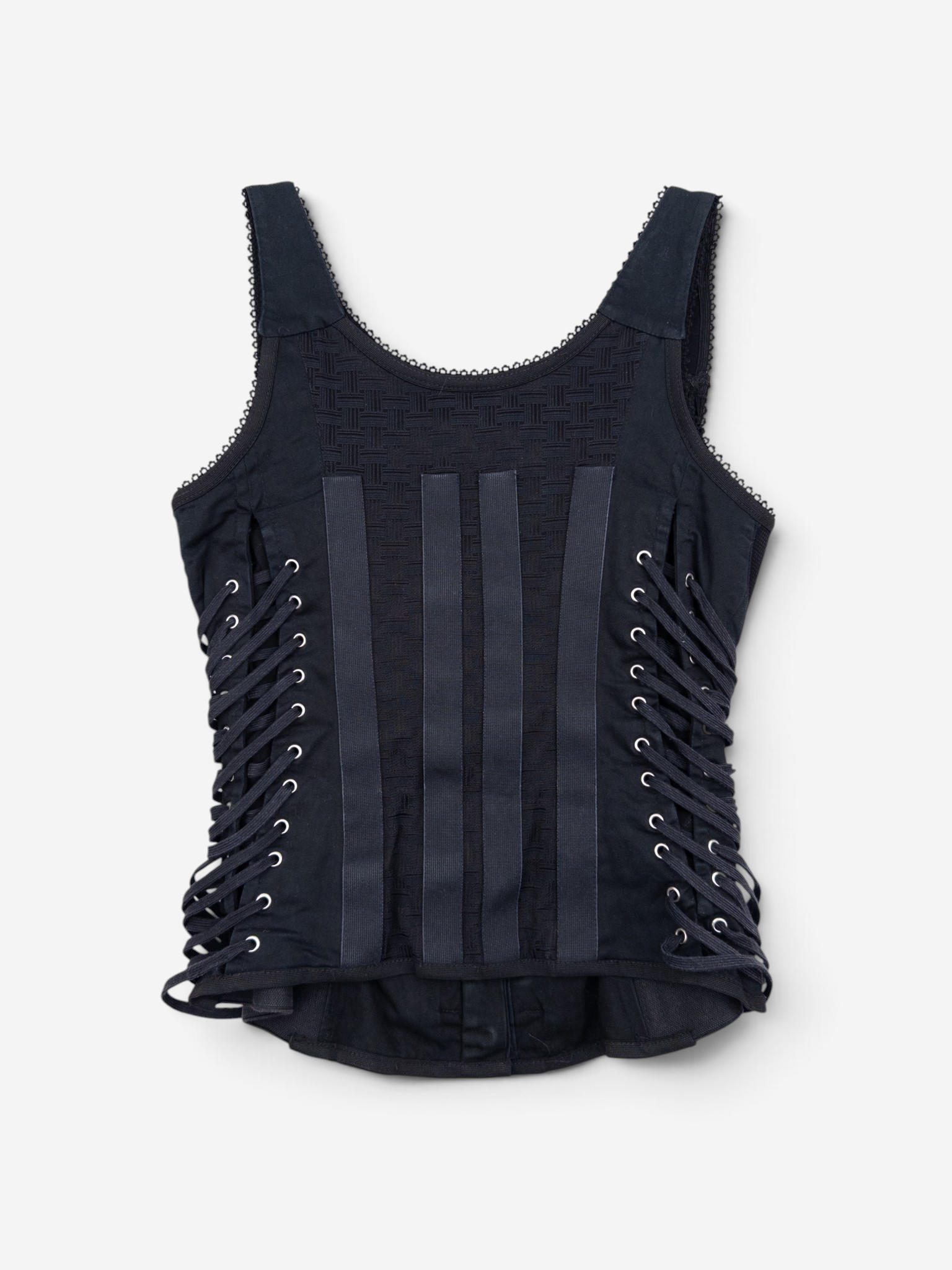 Dolce & Gabbana SS03 Bondage Corset Bustier – back view with lacing