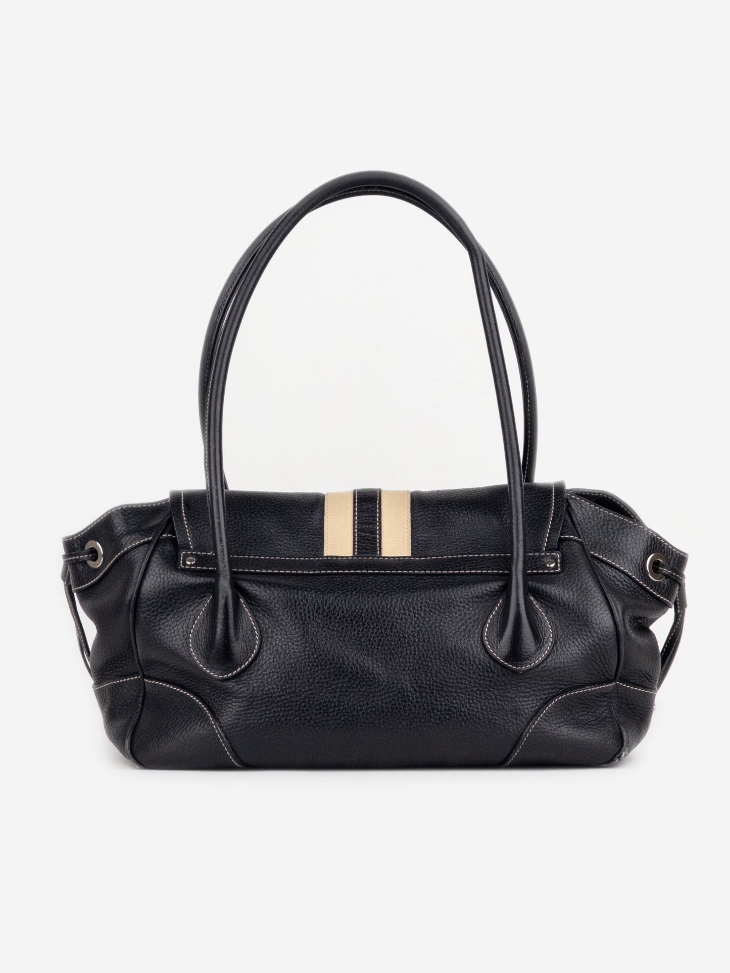 Prada 2000s Vitello Daino Stripe Shoulder Bag