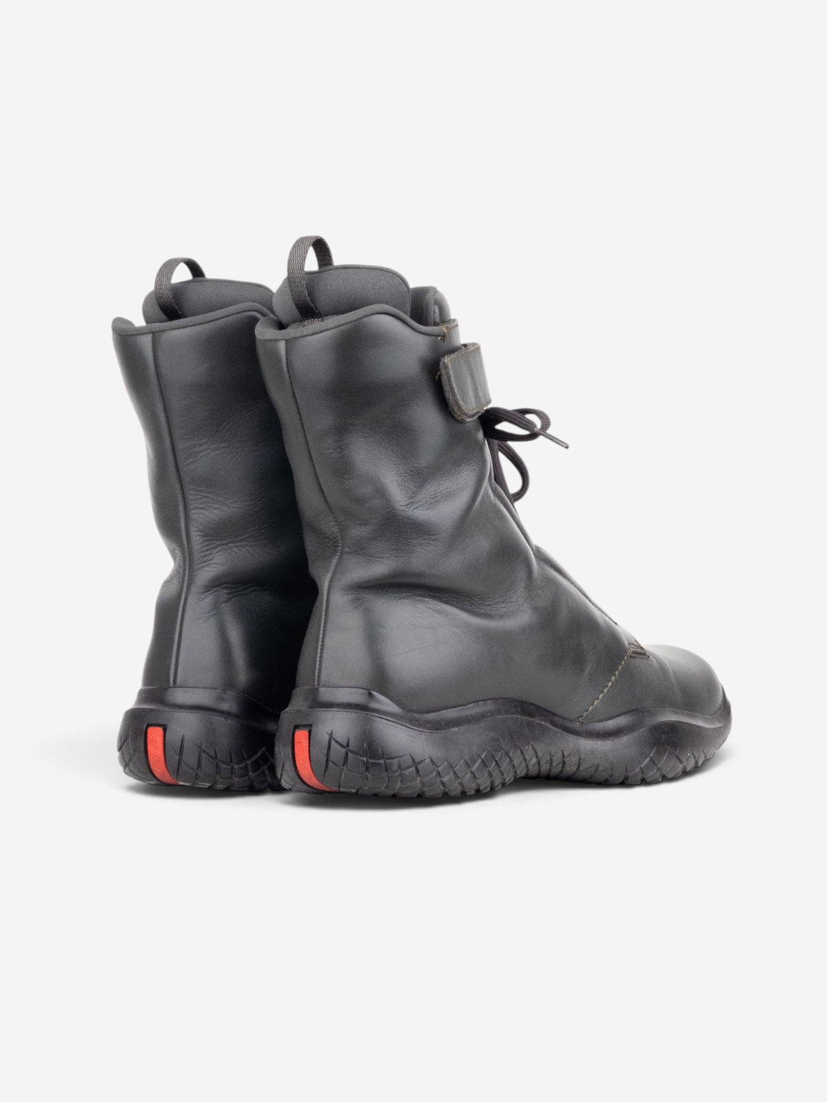 Prada AW99 Square Toe Vibram Combat Boots – back view