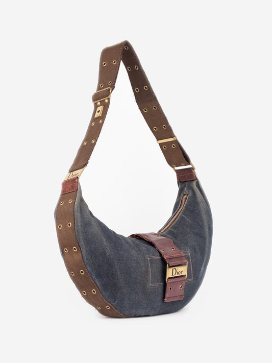 Dior by Galliano SS02 'Street Chic' Denim Hobo Croissant Shoulder Bag – photo 3