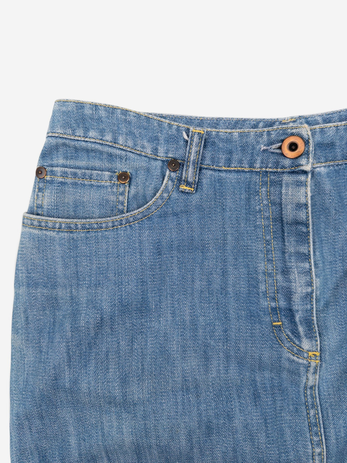 Miu Miu 2000s Cut Off Denim Mini Skirt – view 2
