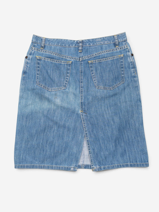 Miu Miu 2000s Cut Off Denim Mini Skirt – view 3
