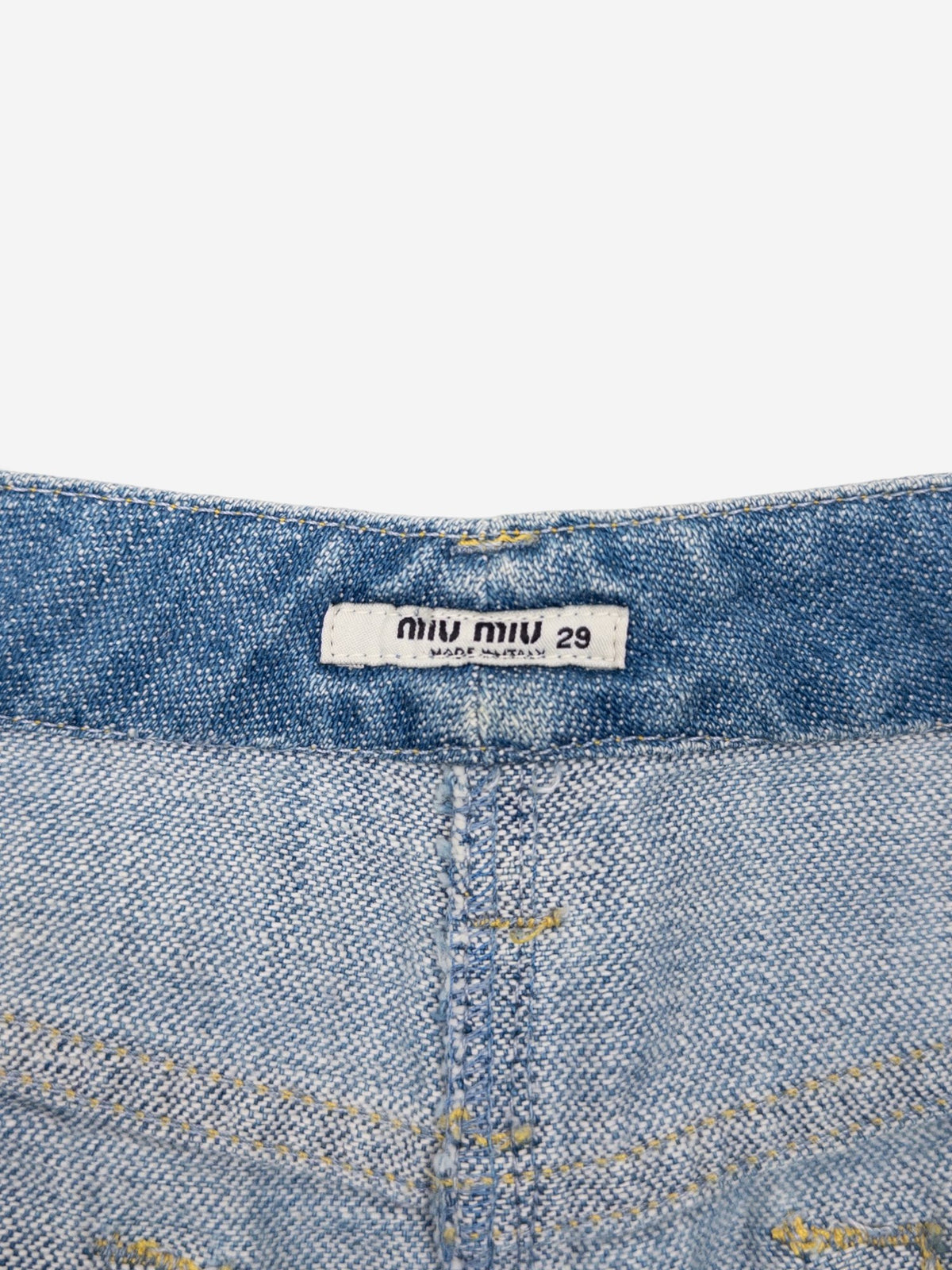 Miu Miu 2000s Cut Off Denim Mini Skirt – view 5