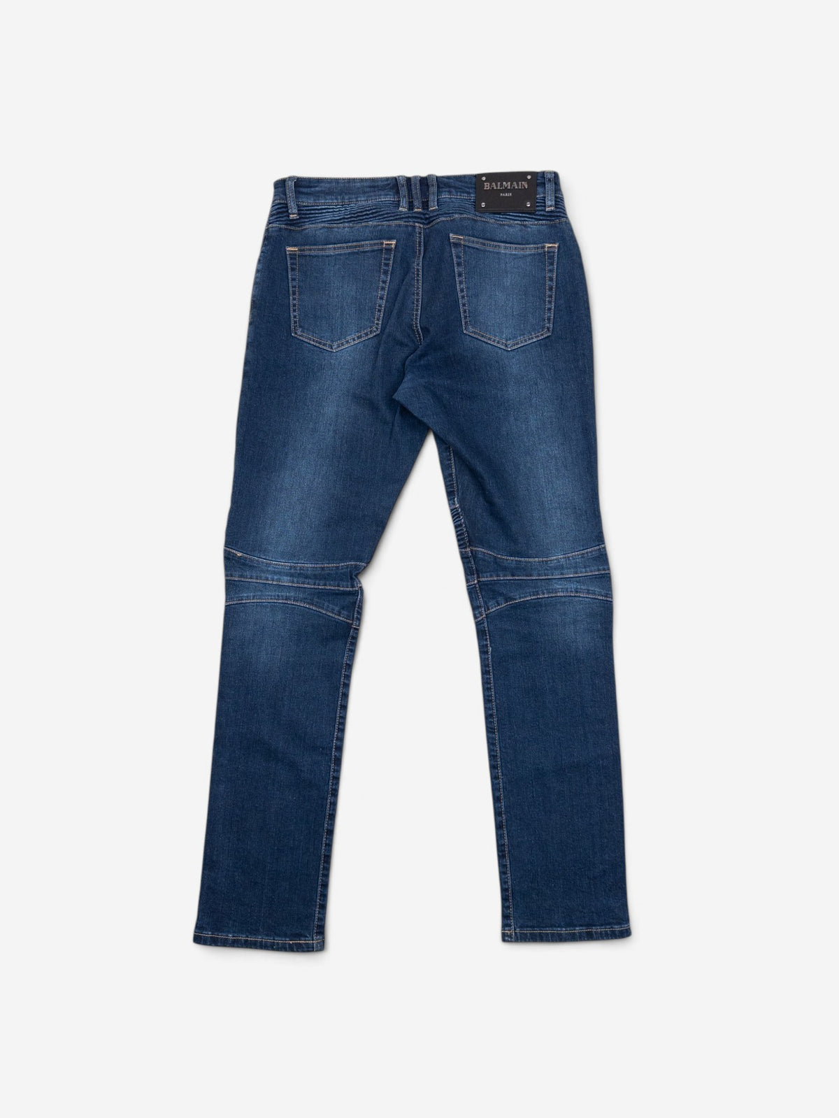 Balmain Dark Wash Biker Denim Jeans – view 4
