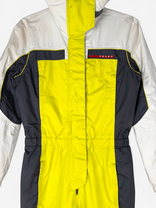 Prada 2000s Linea Rossa Ski Suit – red logo tab detail