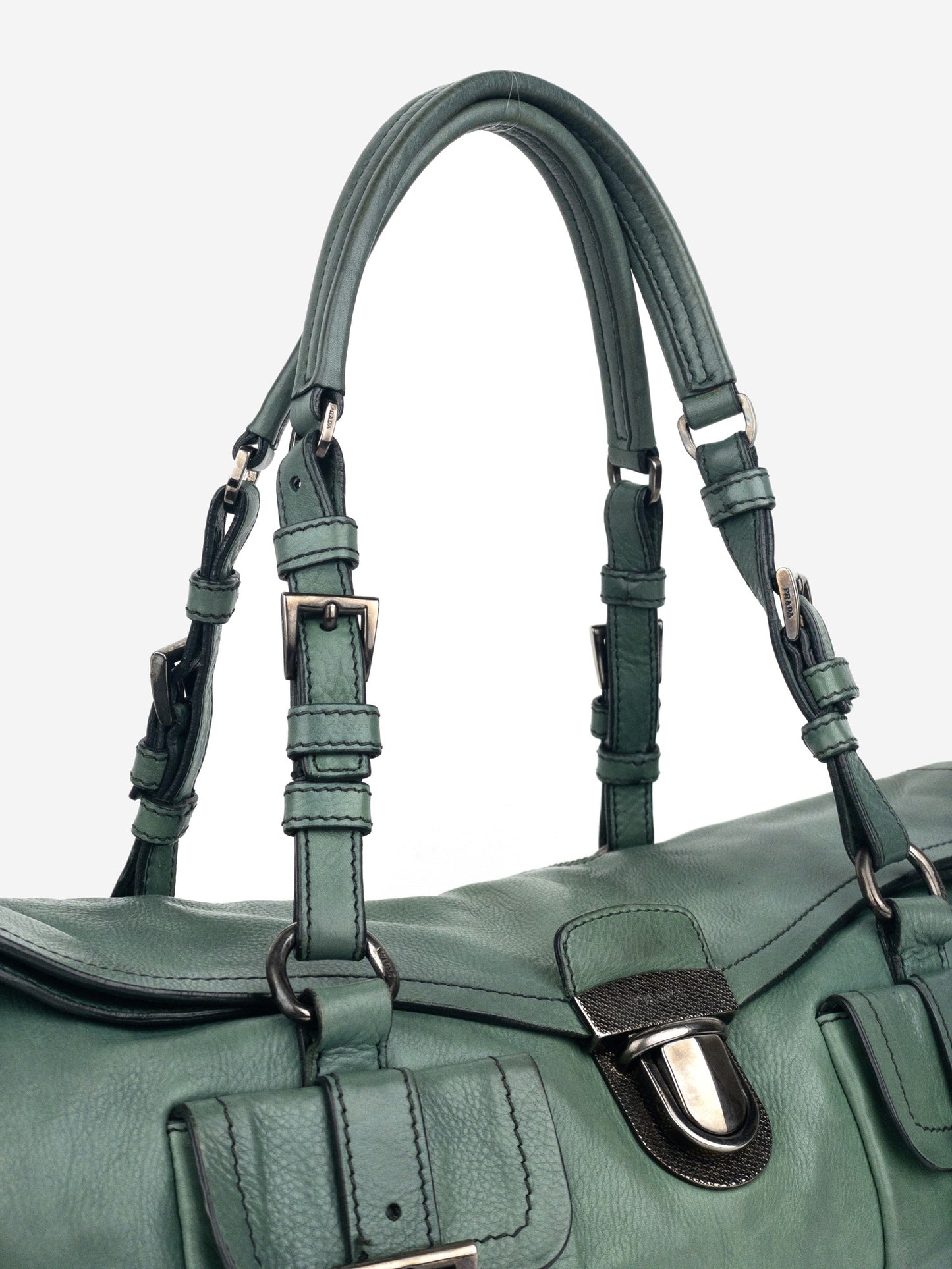 Prada 2000s 'Easy' Sybille East-West Baguette Shoulder Bag