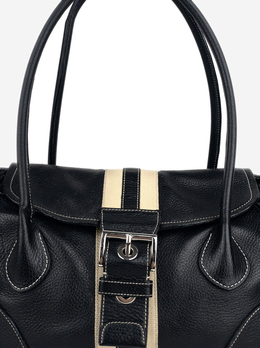 Prada 2000s Vitello Daino Stripe Shoulder Bag – photo 4