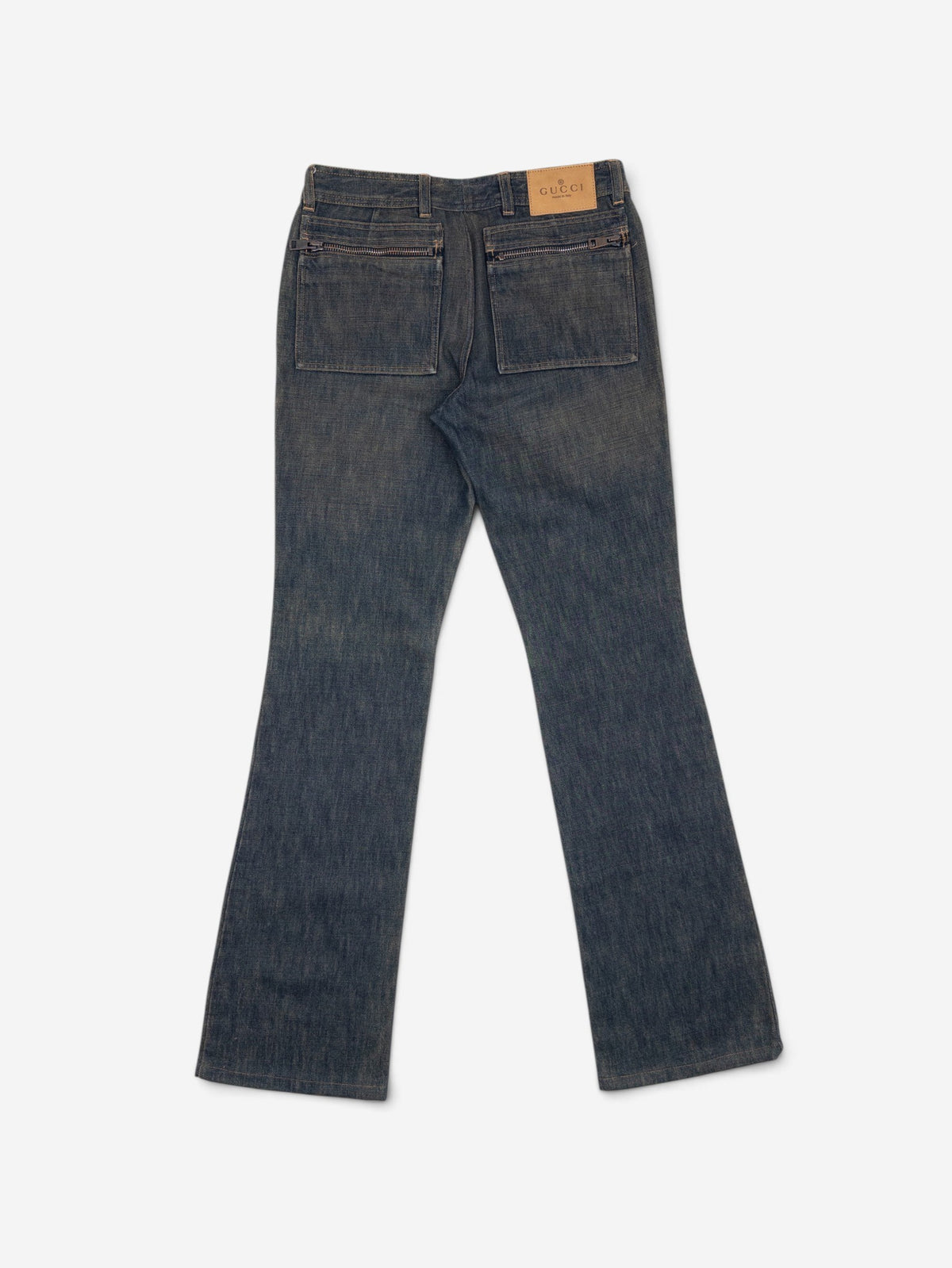 Gucci by Tom Ford SS02 Flared Sanded Bootcut Denim Jeans – back view