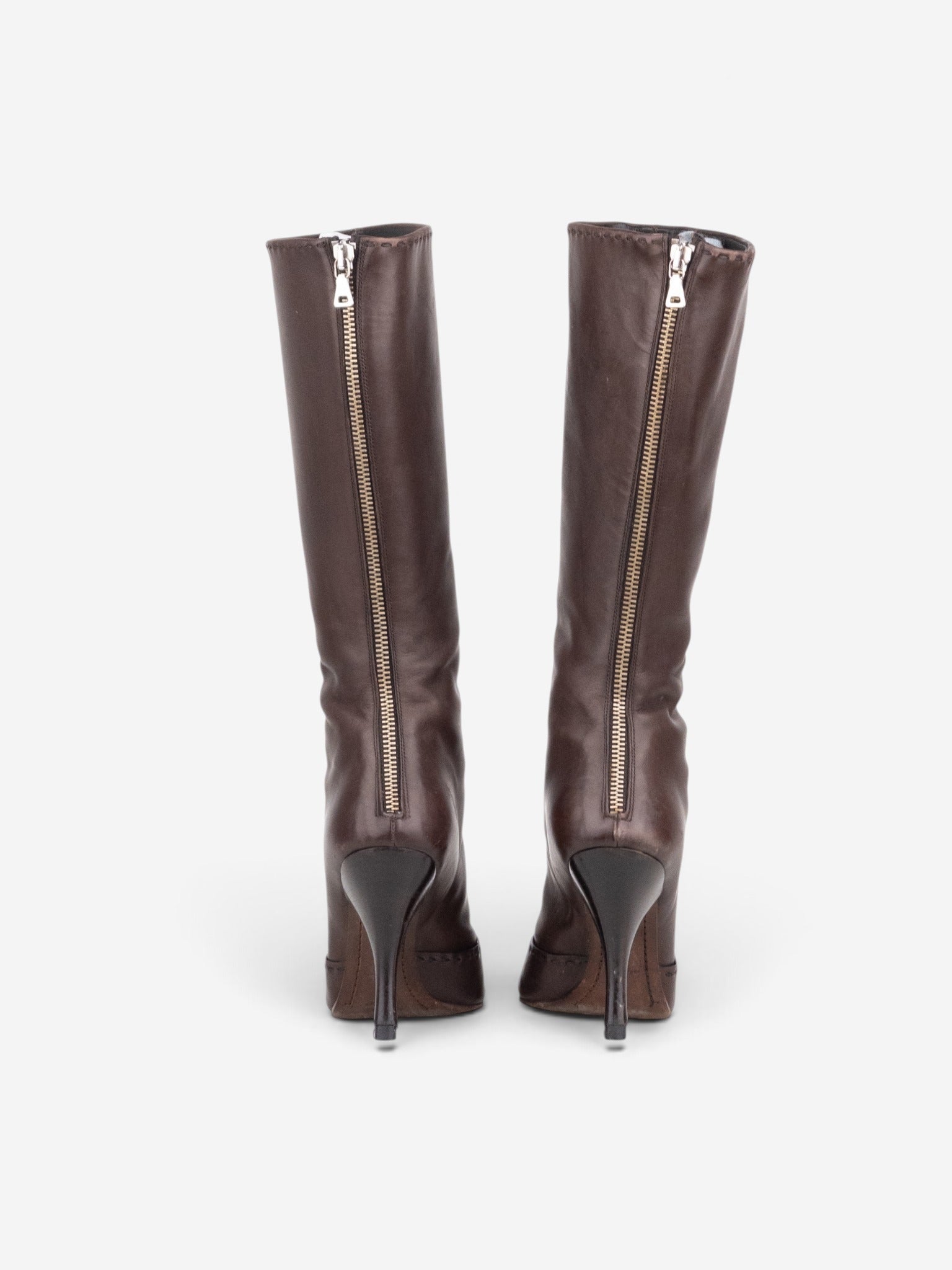 Prada 2000s Knee High Bow Heel Boots – side view