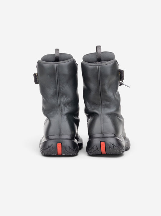 Prada AW99 Square Toe Vibram Combat Boots – side view