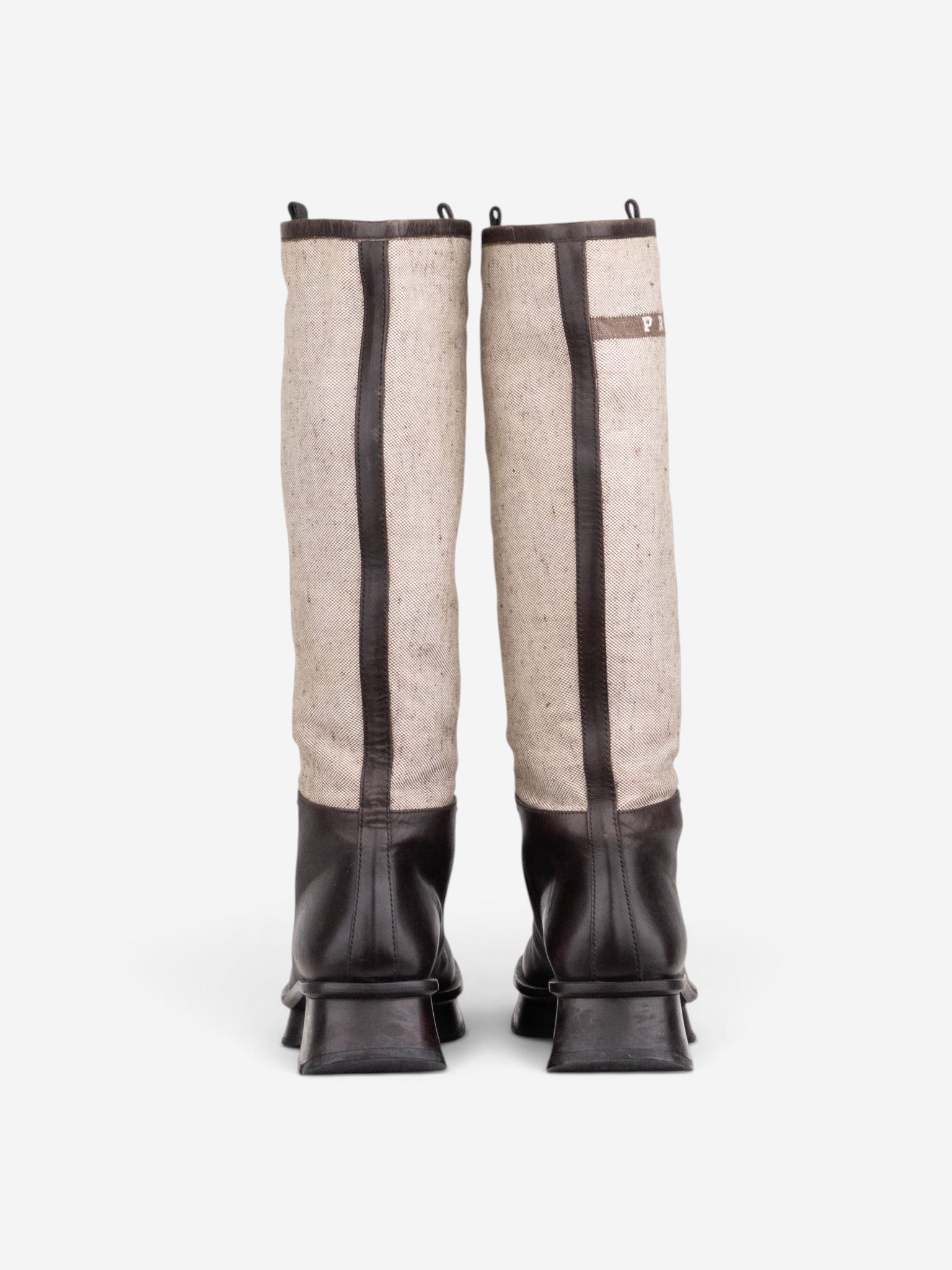 Prada SS99 Knee-High Platform Split Sole Riding Boots – side view