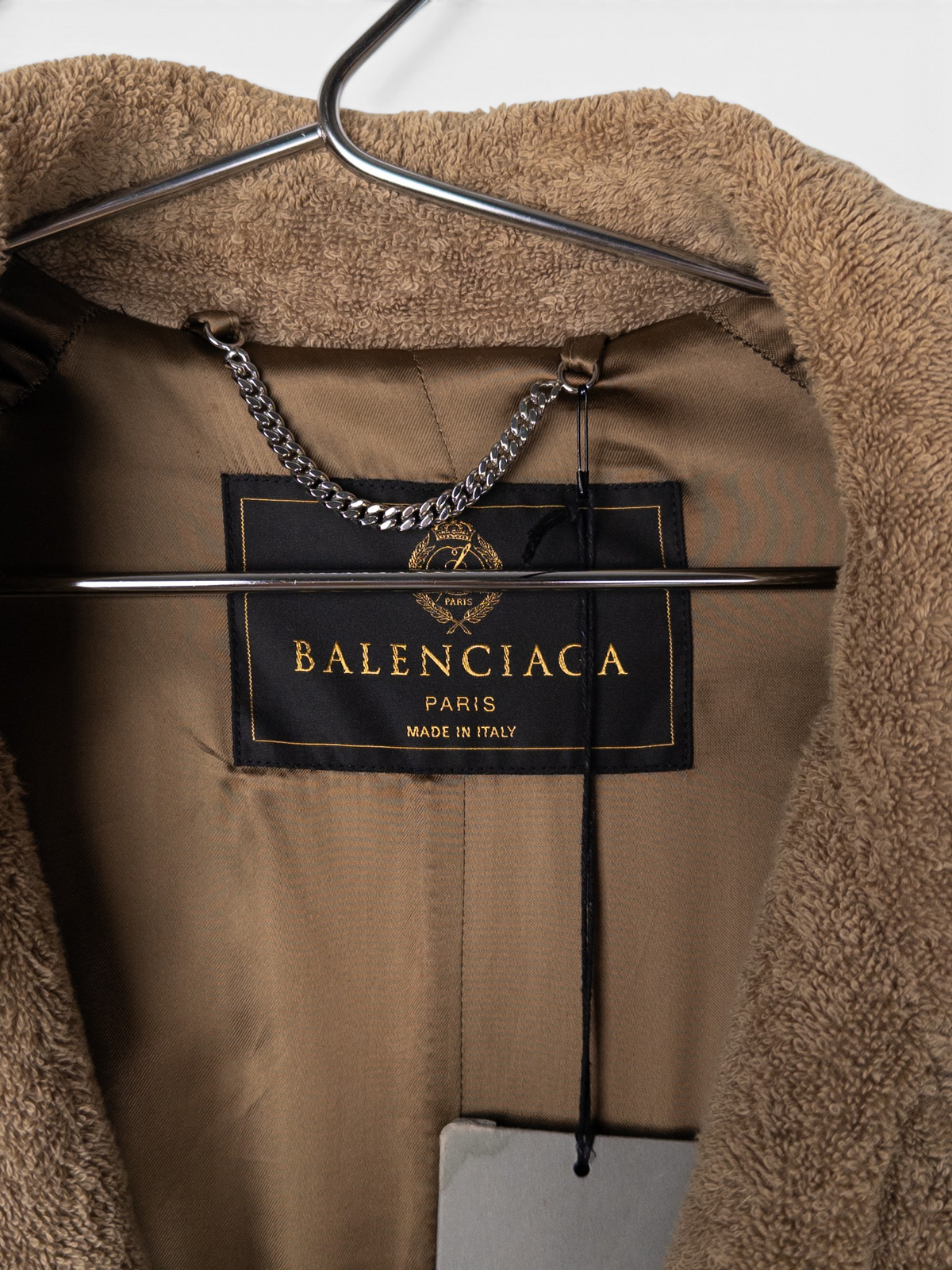 Balenciaga AW22 Double-Breasted Towel Trench Coat – brand label