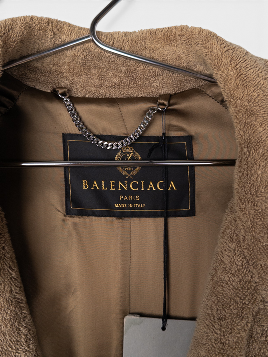 Balenciaga AW22 Double-Breasted Towel Trench Coat – brand label