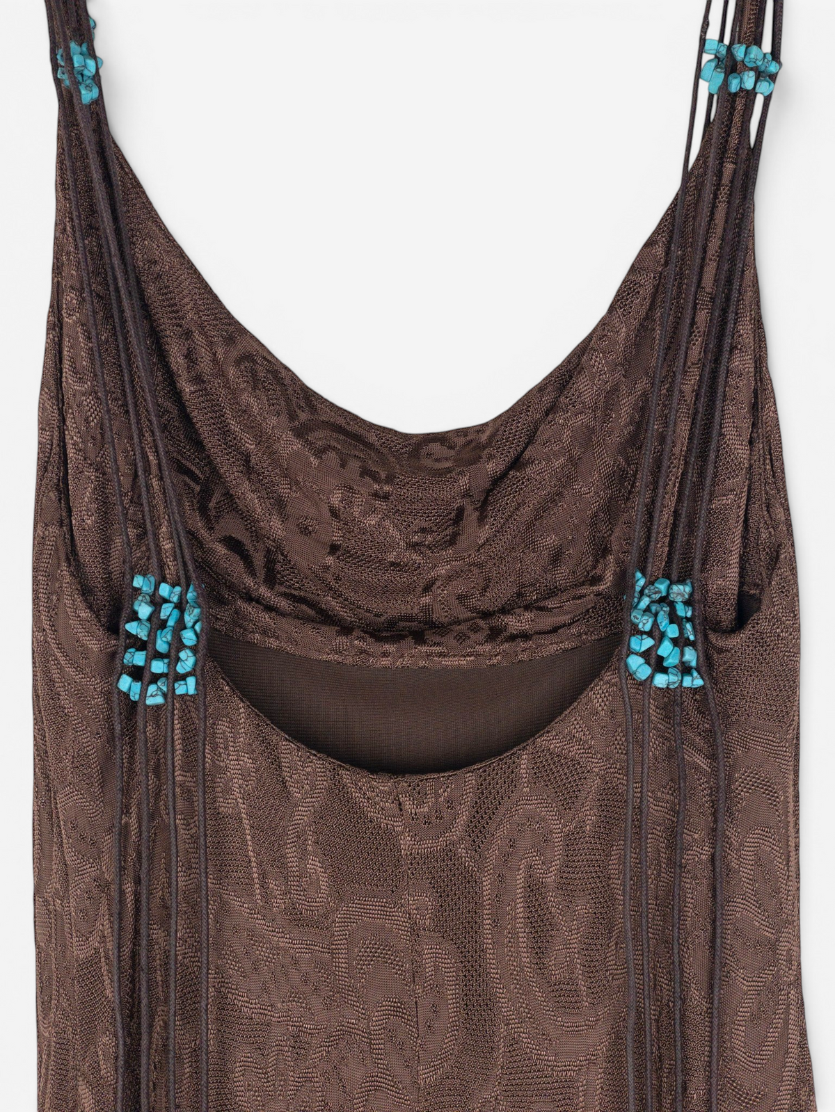 Roberto Cavalli 2000s Floral Leopard Ruffle Maxi Dress – beaded strap detail