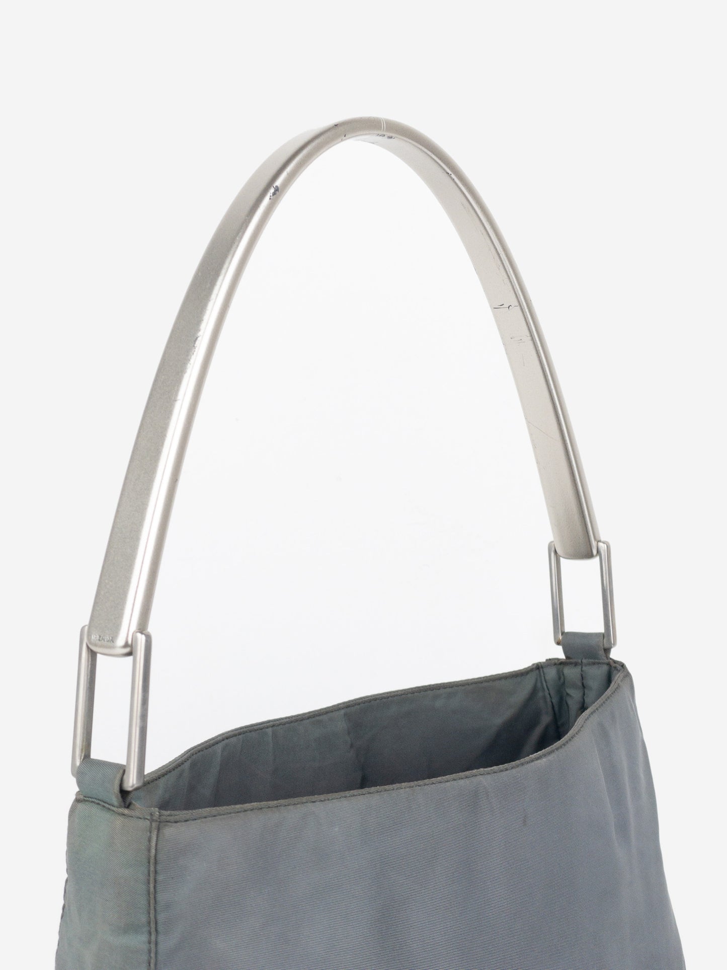 Prada AW98 Vitello Metallo Metal Handle Shoulder Bag