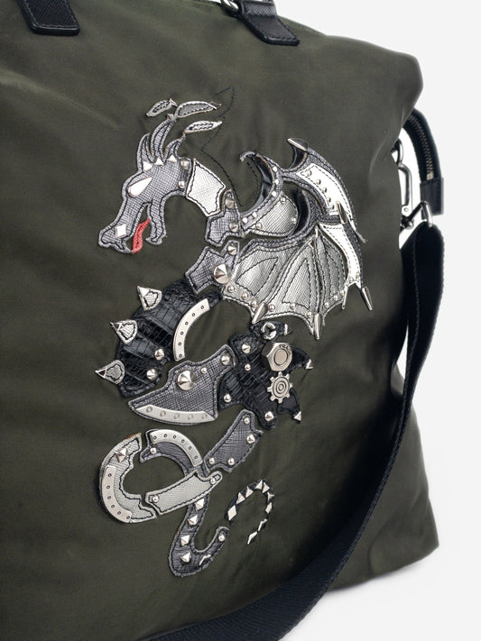 Prada 2000s Large Tessuto 2-Way Dragon Handbag – photo 5