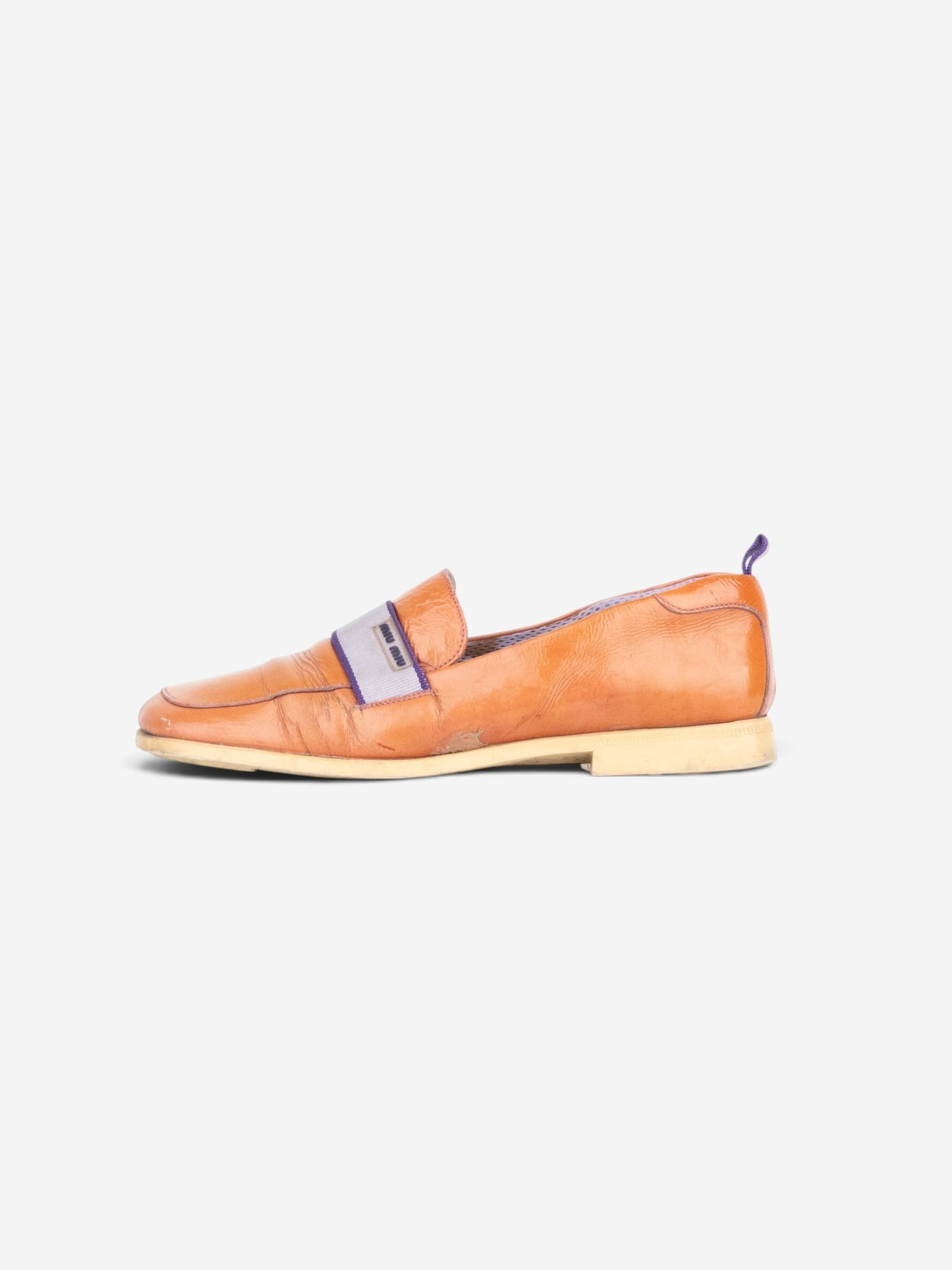 Miu Miu 2000s Square Toe Sports Penny Loafers – profile view