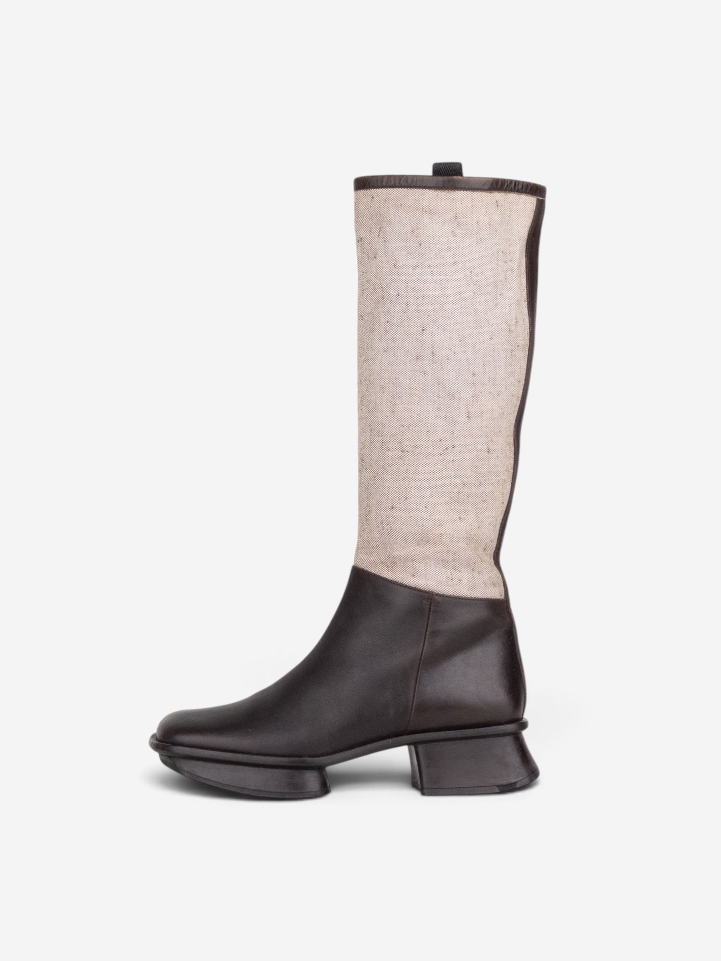 Prada SS99 Knee-High Platform Split Sole Riding Boots – profile view