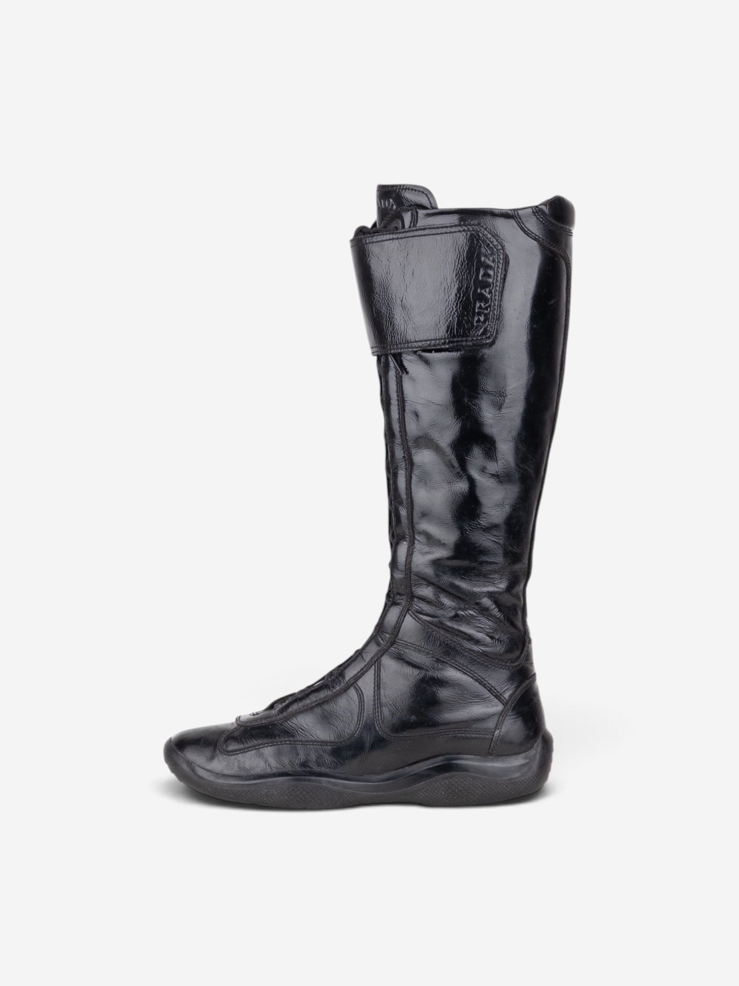 Prada 2000s Americas Cup Sneaker Boots – profile view