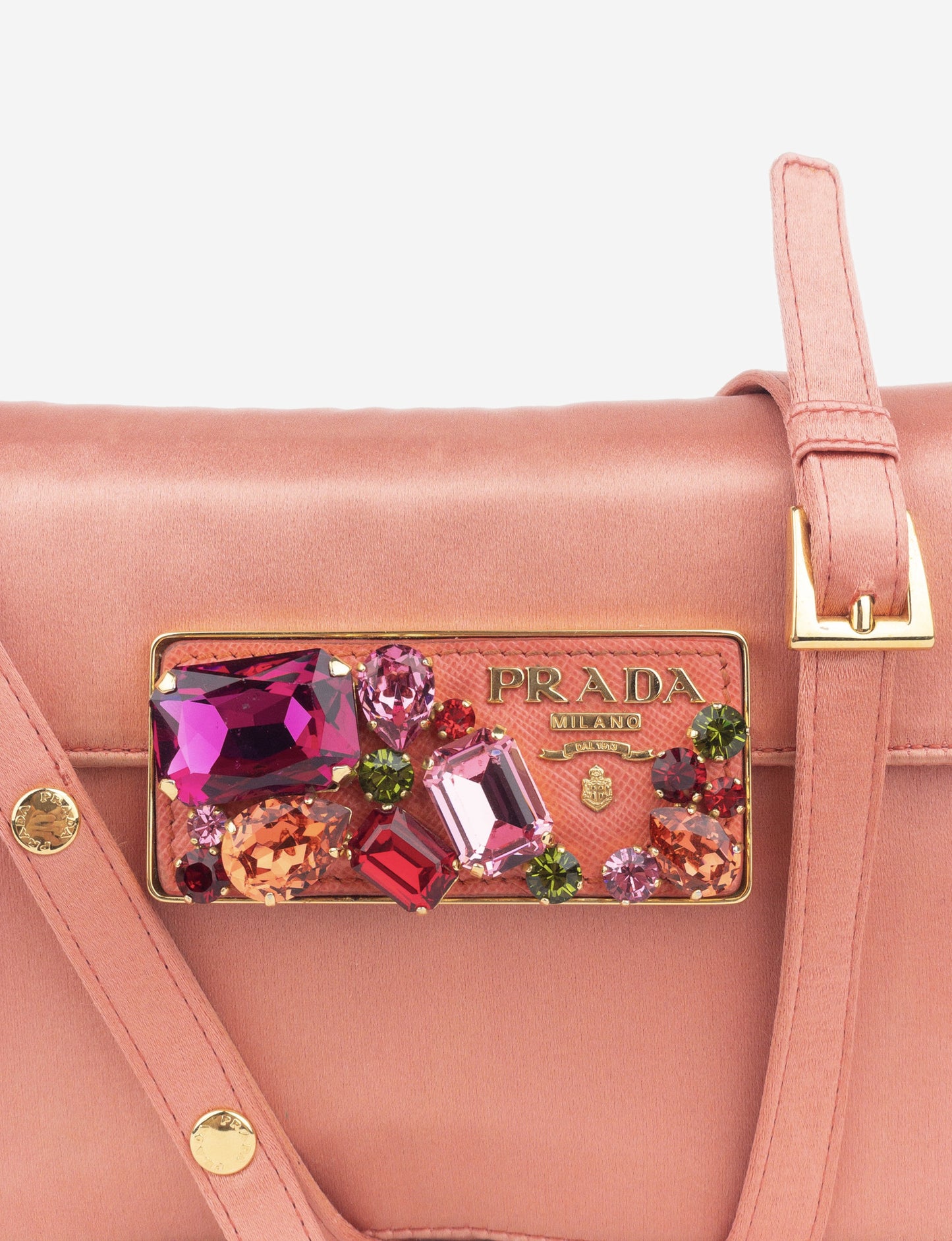 Prada 2000s Raso Gem Stones Satin Evening Crossbody Bag