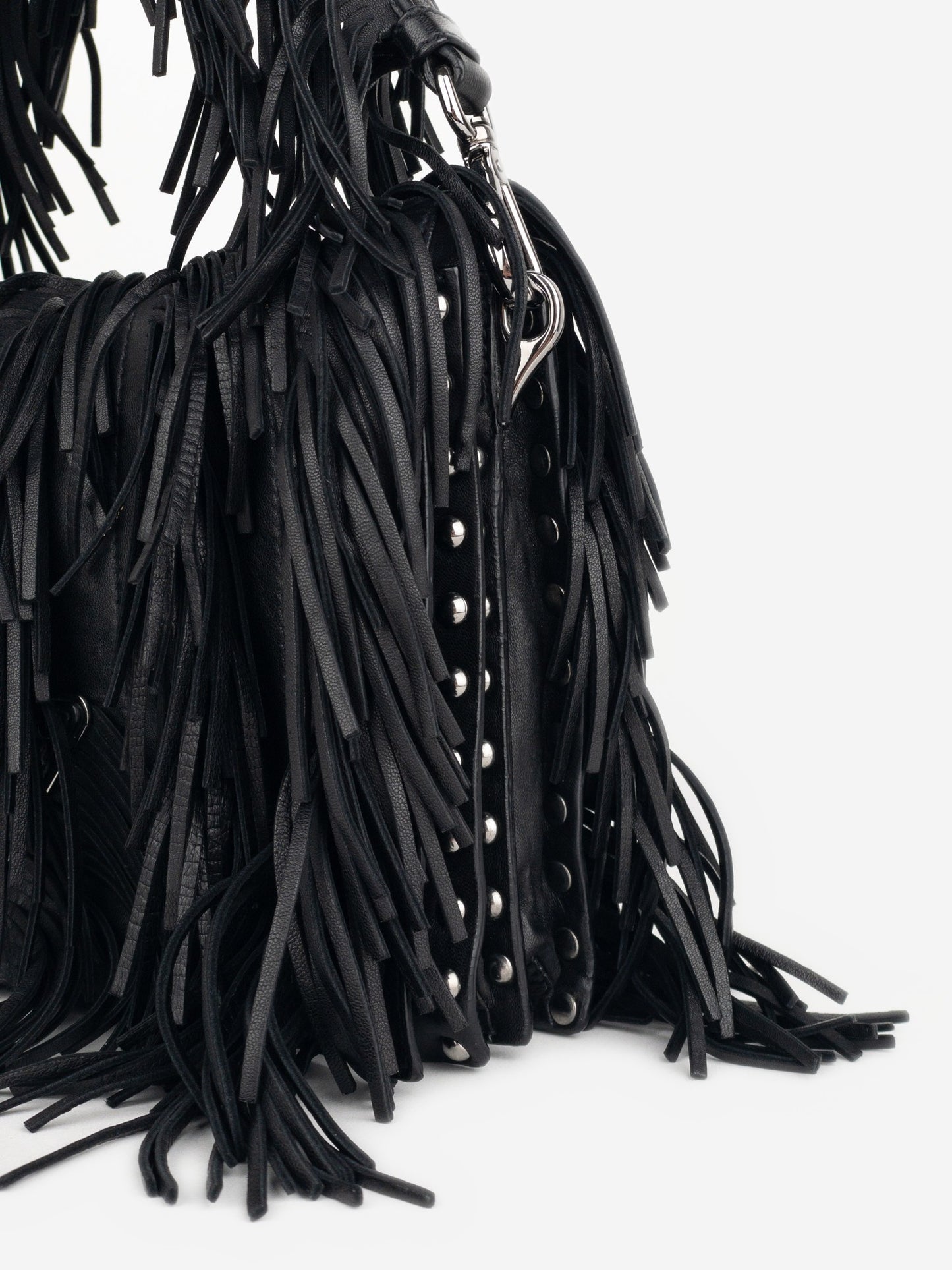 Prada SS07 Two-Tone Leather Fringe Hobo Shoulder Bag