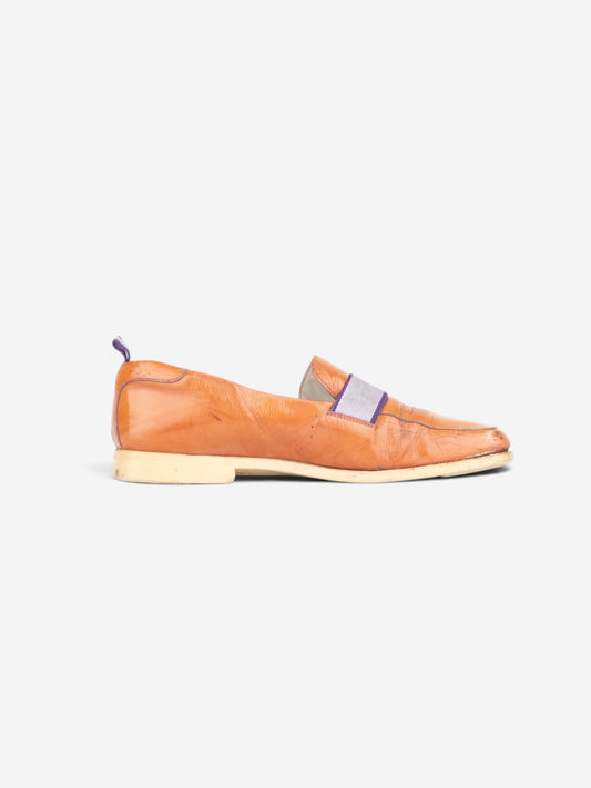 Miu Miu 2000s Square Toe Sports Penny Loafers – side view