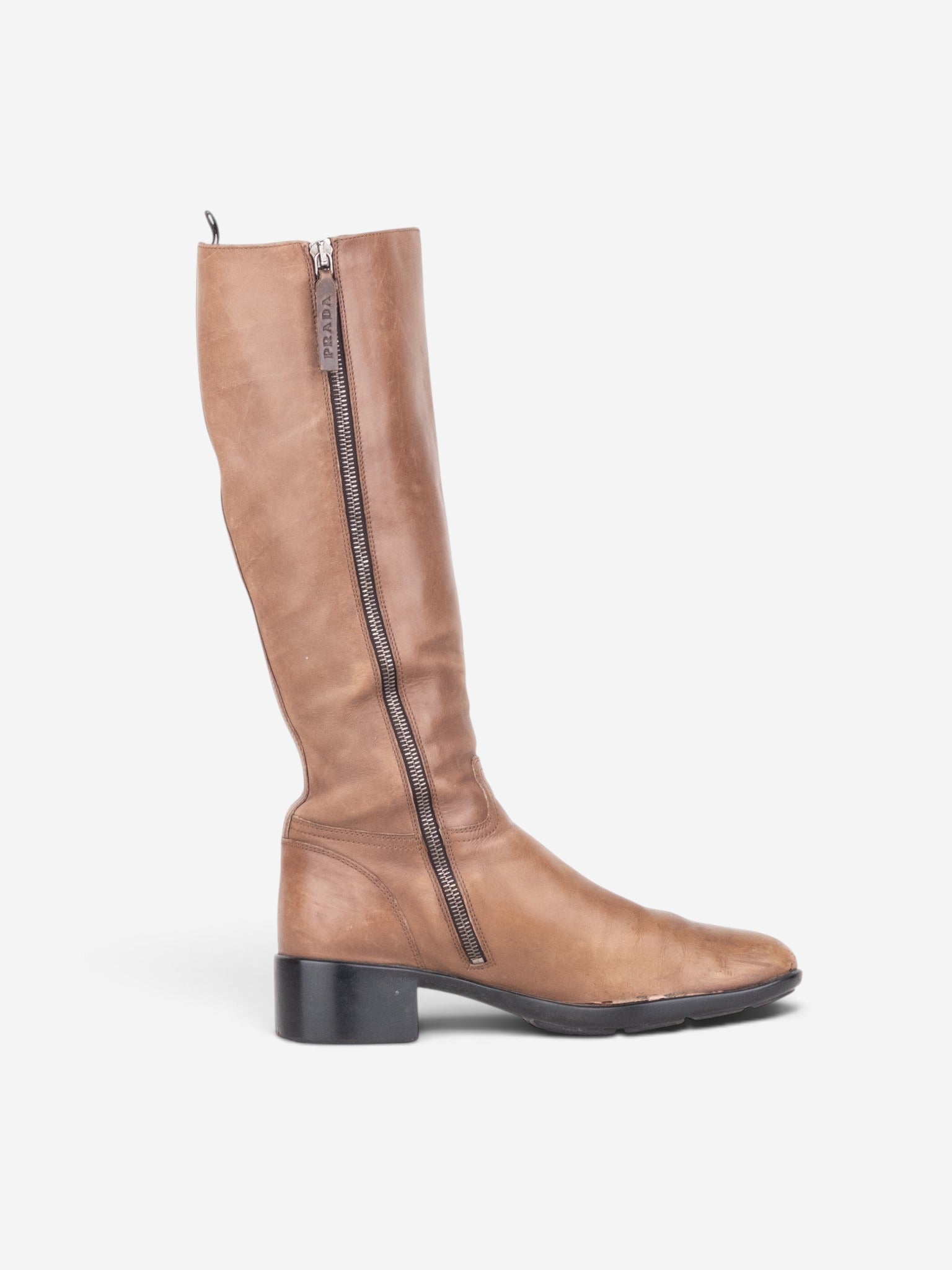 Prada 2000s Knee High Riding Biker Boots – side view