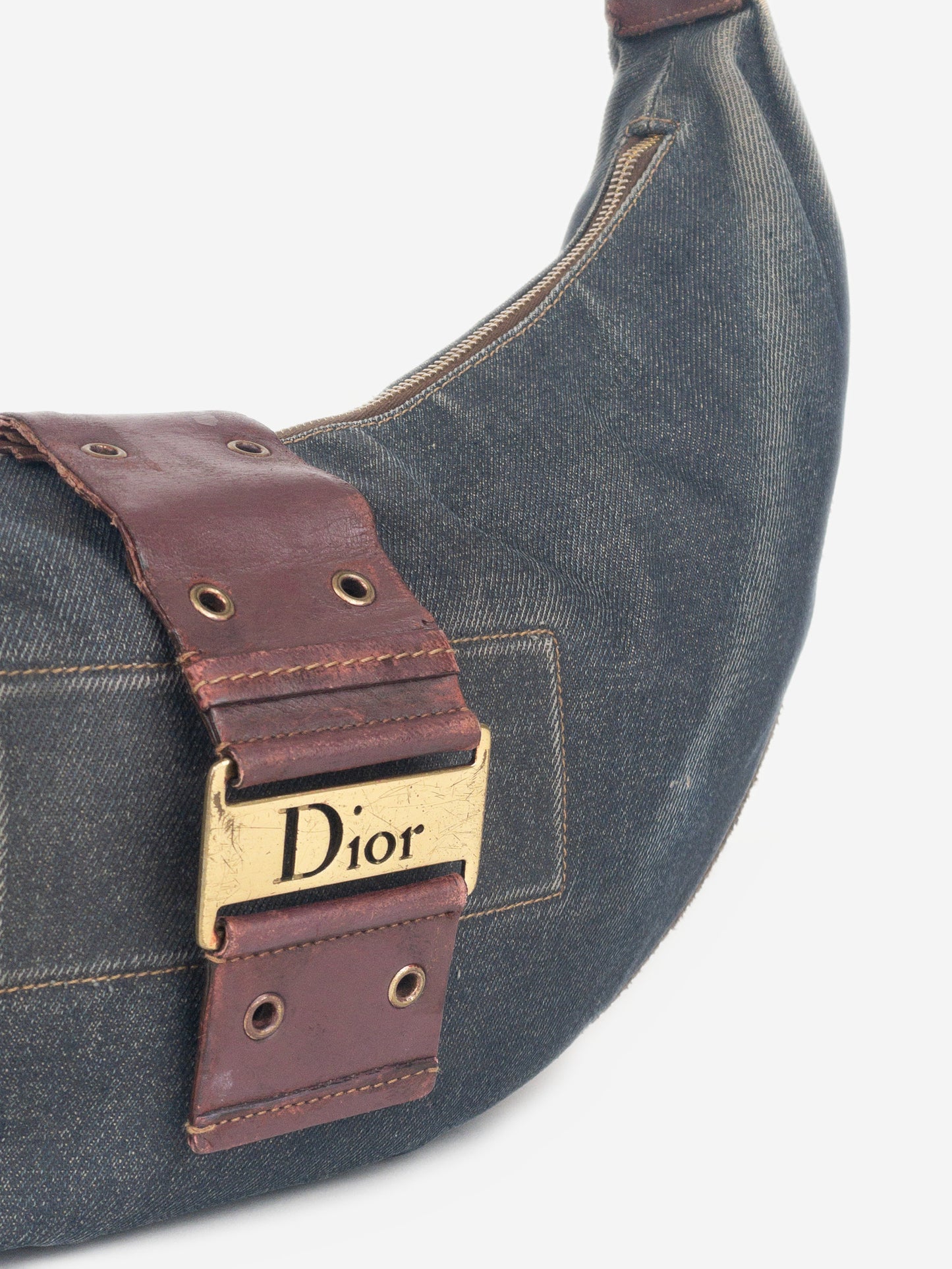 Dior by Galliano SS02 'Street Chic' Denim Hobo Croissant Shoulder Bag