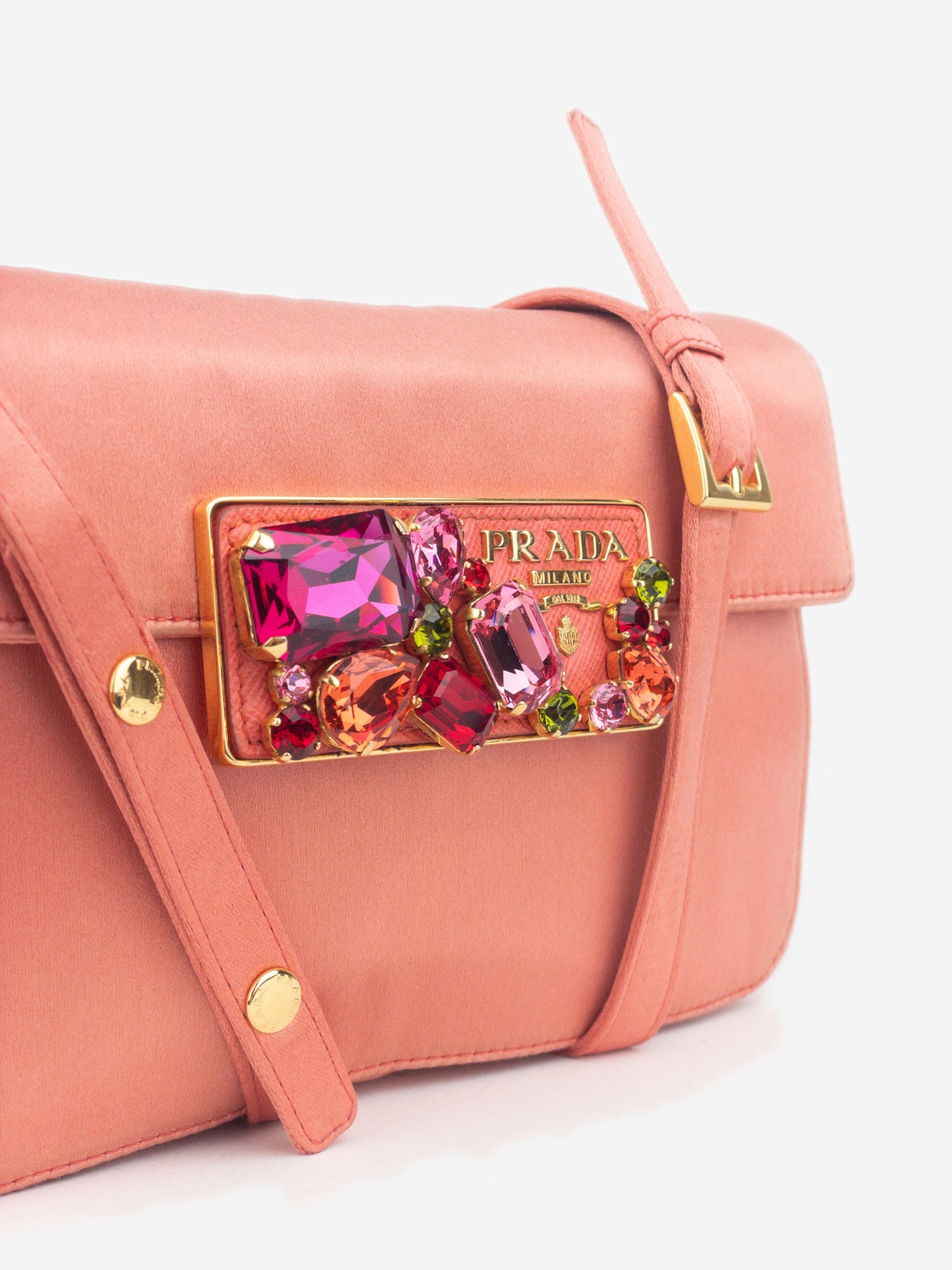 Prada 2000s Raso Gem Stones Satin Evening Crossbody Bag