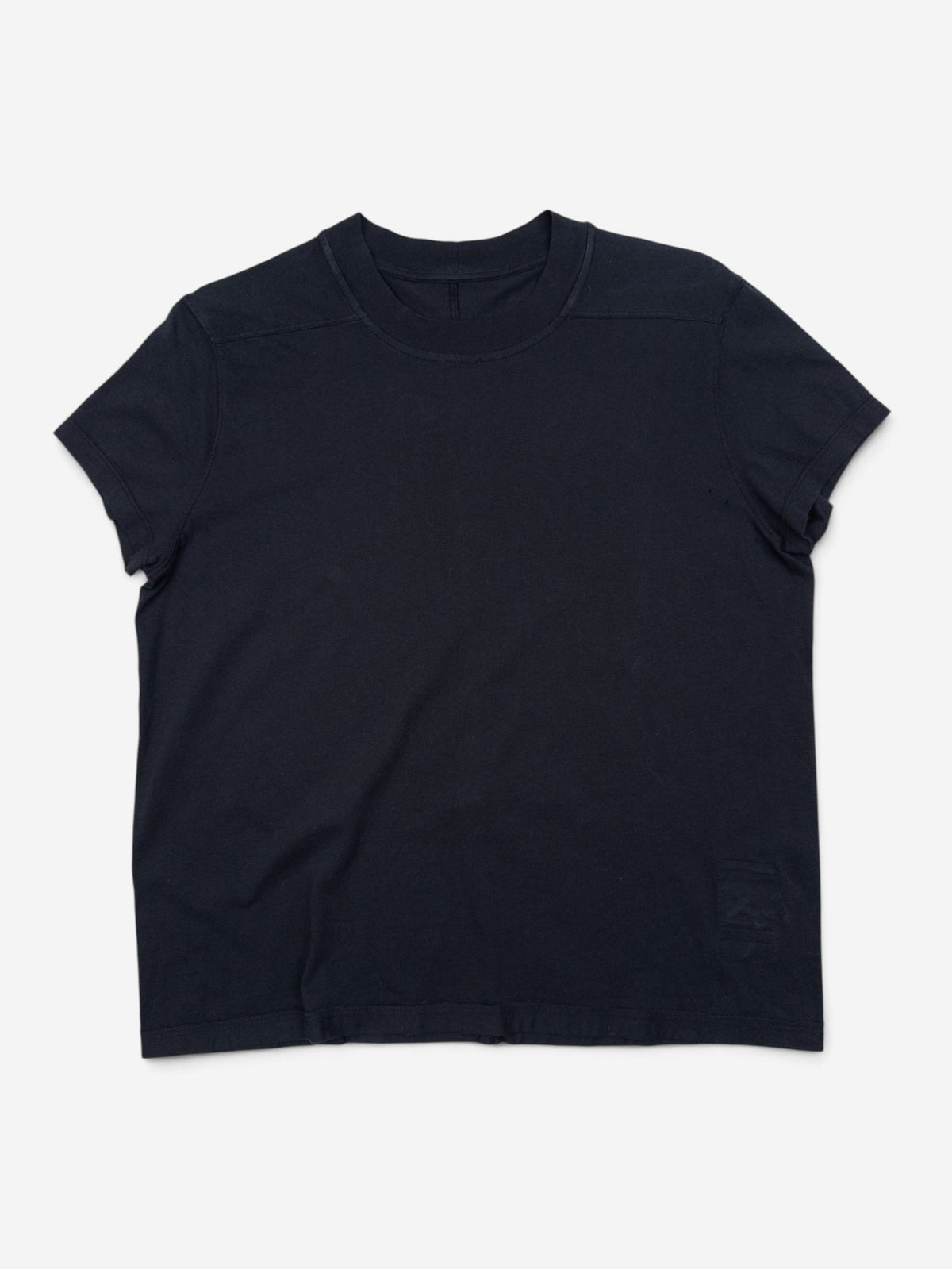 Rick Owens DRKSDHW SS20 ‘Tecuatl’ Cropped Short Level T-Shirt – front view