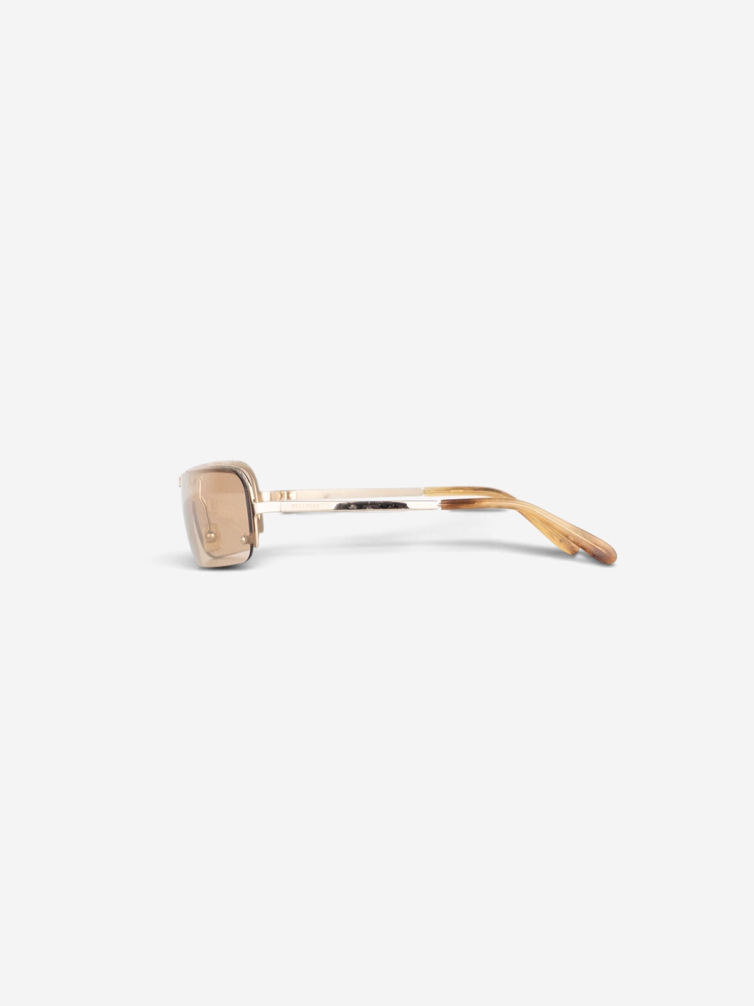 Miu Miu 2000s Rimless Shield Mask Wrap Sunglasses – side view