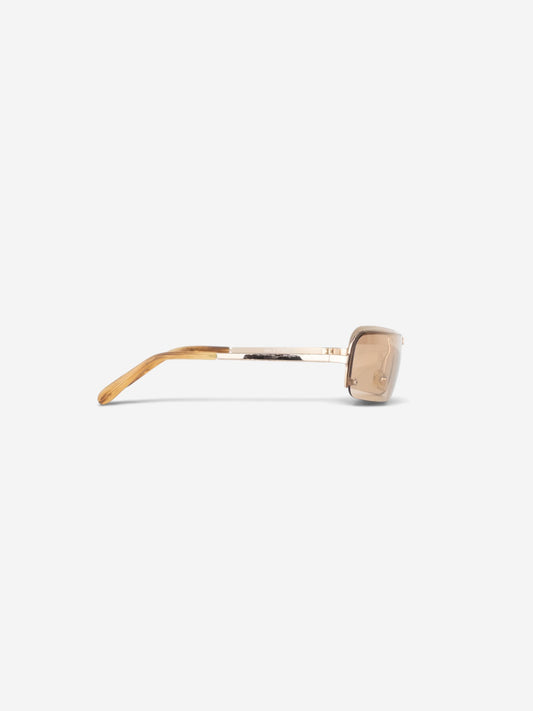 Miu Miu 2000s Rimless Shield Mask Wrap Sunglasses – side view from the other side