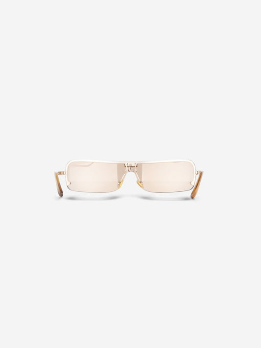 Miu Miu 2000s Rimless Shield Mask Wrap Sunglasses – back view