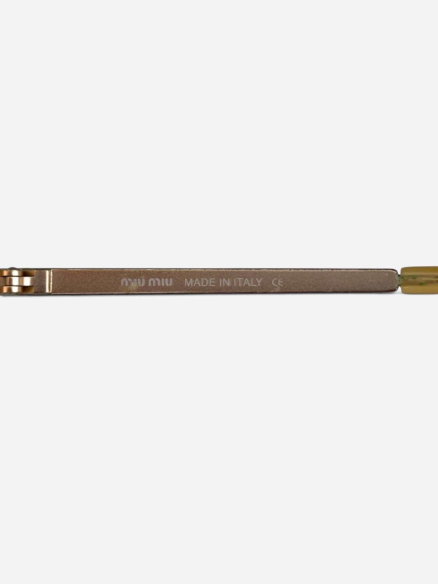 Miu Miu 2000s Rimless Shield Mask Wrap Sunglasses – brand marking detail