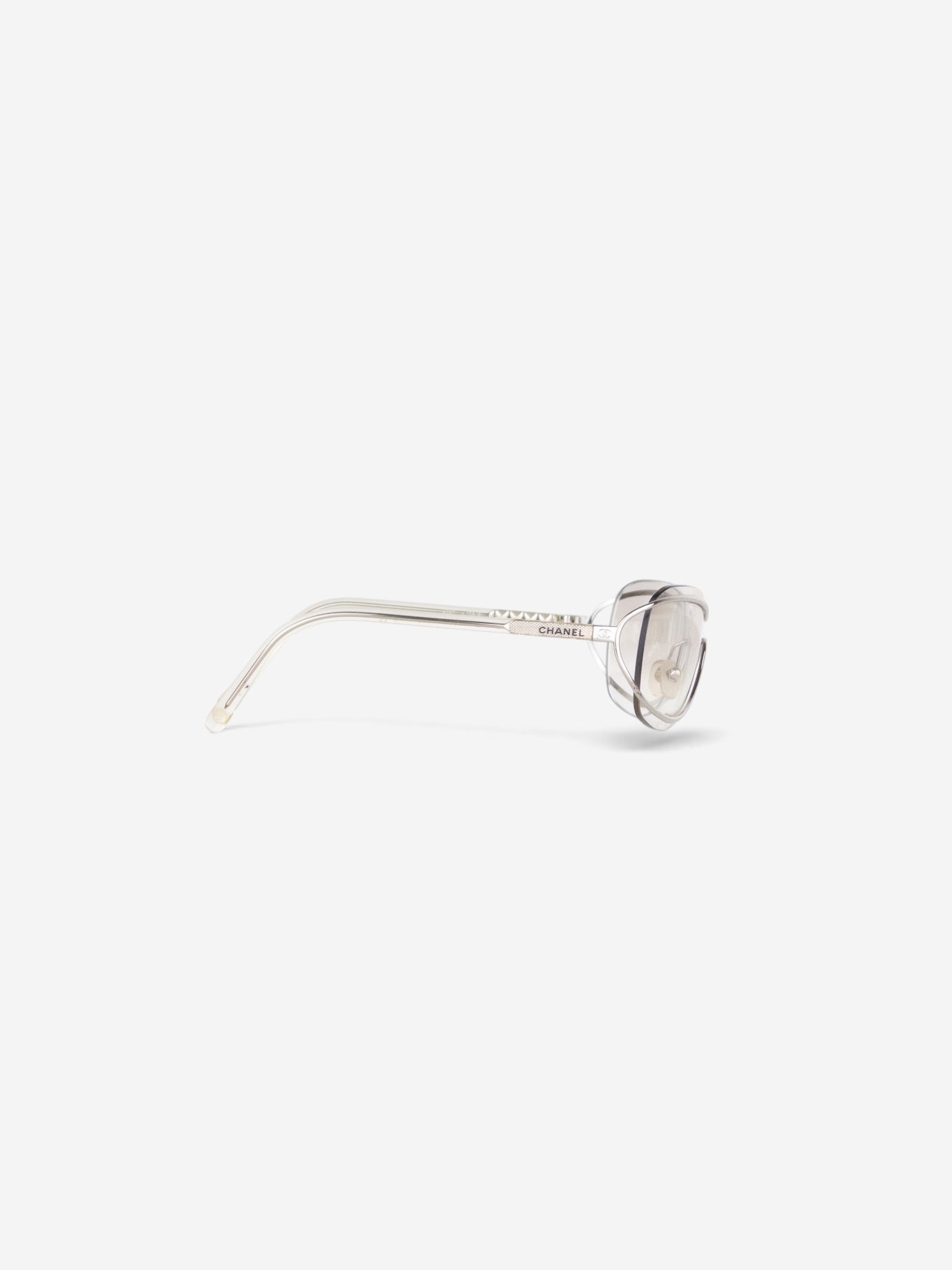 Chanel by Karl Lagerfeld 2000s '4027' Rimless Sports Goggle Sunglasses – side view from the other side
