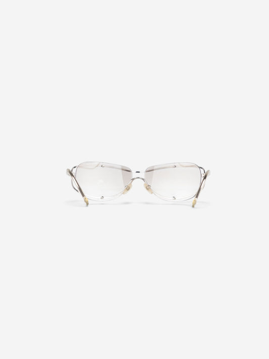 Chanel by Karl Lagerfeld 2000s '4027' Rimless Sports Goggle Sunglasses – back view