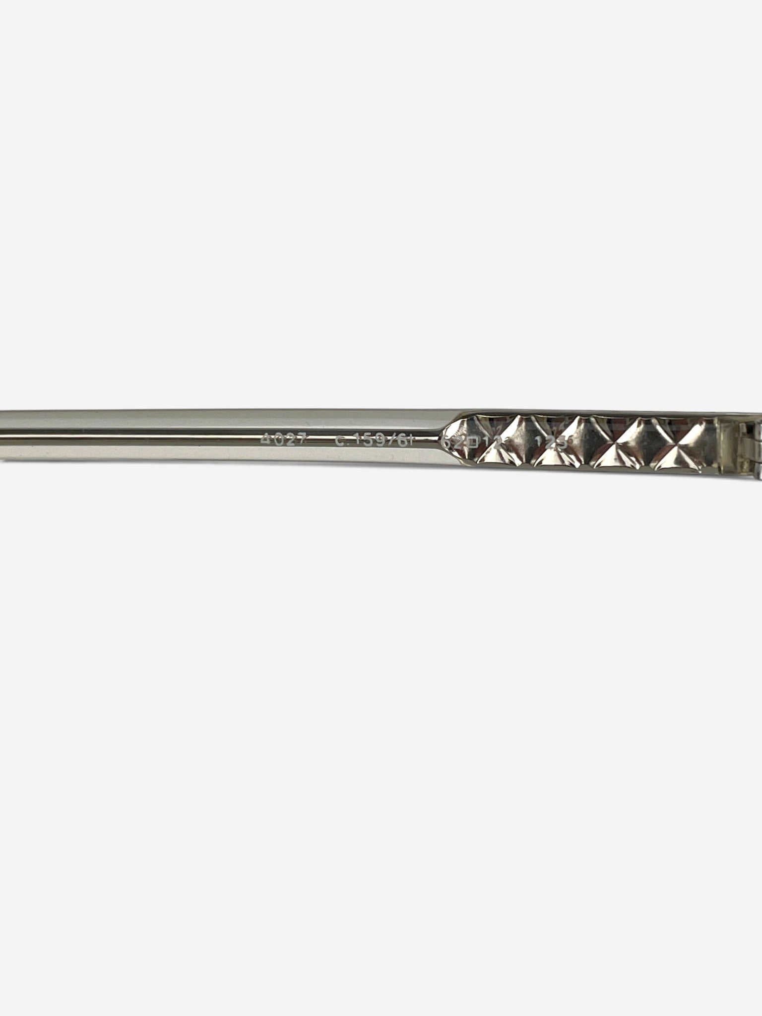 Chanel by Karl Lagerfeld 2000s '4027' Rimless Sports Goggle Sunglasses – model number engraving detail
