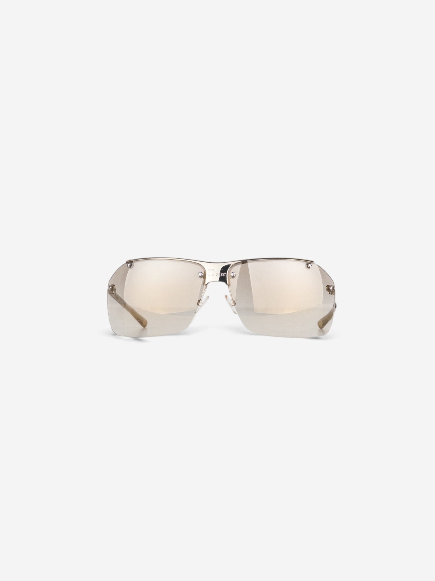 Dior by Galliano 2000s 'Hit 1' Rimless Swarovski Rhinestone Sunglasses – front view