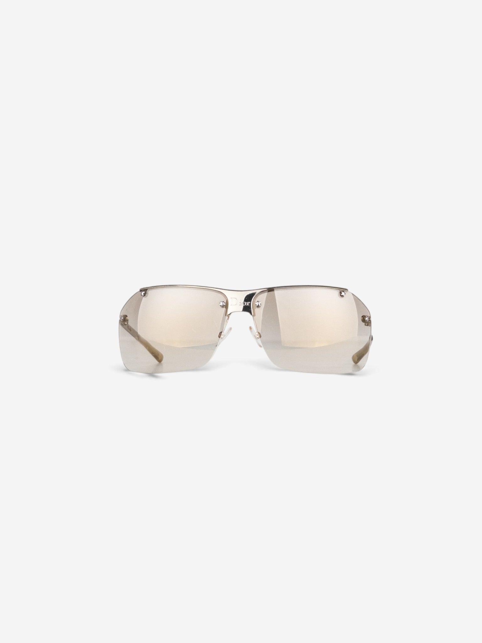 Dior by Galliano 2000s 'Hit 1' Rimless Swarovski Rhinestone Sunglasses – front view