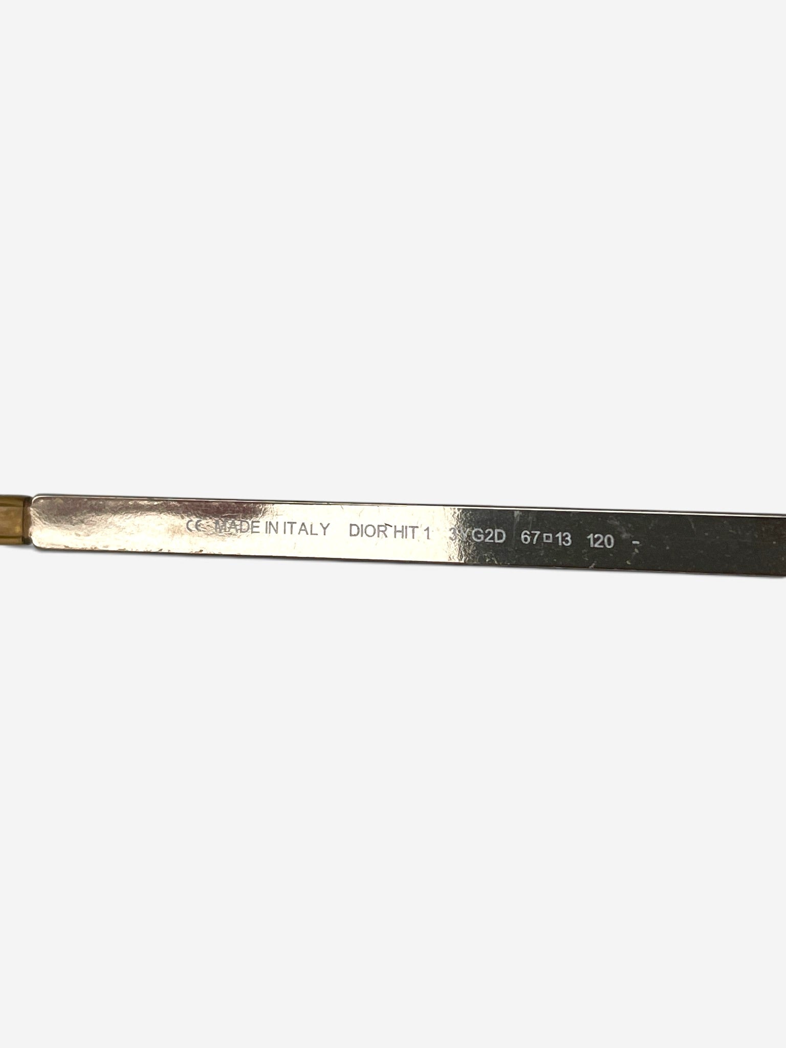 Dior by Galliano 2000s 'Hit 1' Rimless Swarovski Rhinestone Sunglasses – model number engraving detail
