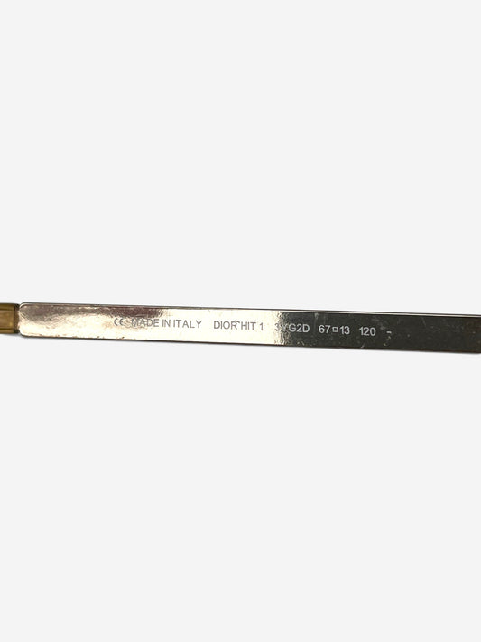 Dior by Galliano 2000s 'Hit 1' Rimless Swarovski Rhinestone Sunglasses – model number engraving detail